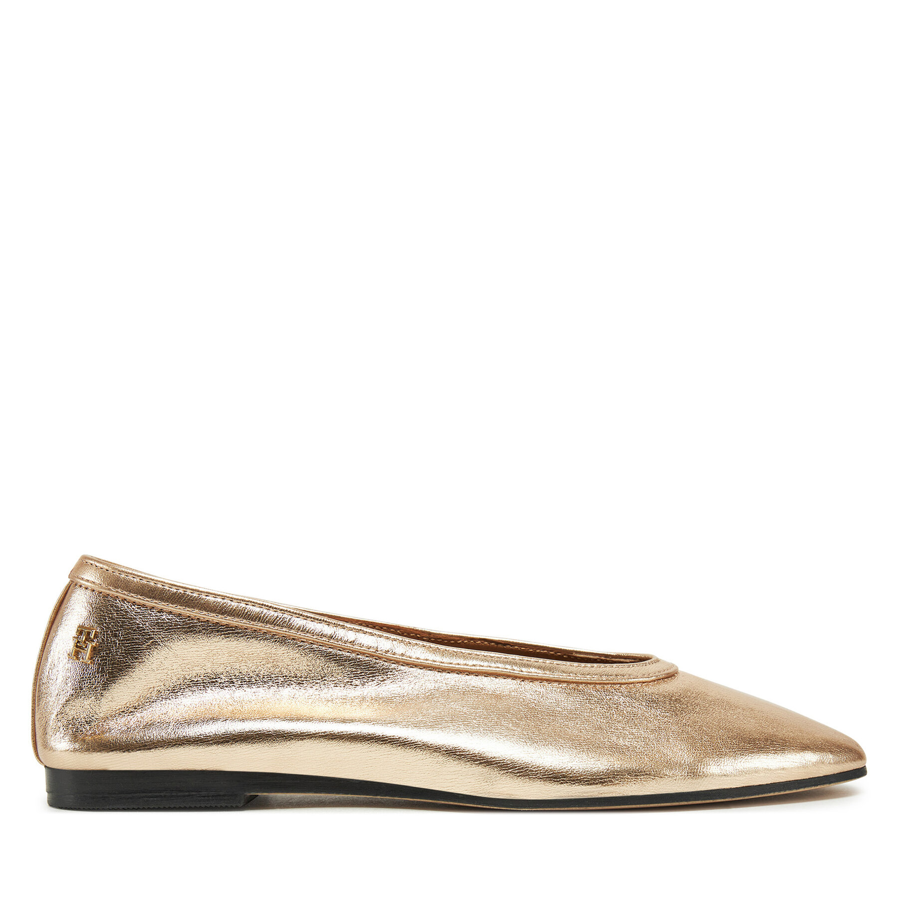 Tommy Hilfiger Μπαλαρίνες Tommy Hilfiger Soft Metal Lthr Ballerina No Bow FW0FW08601 Χρυσό