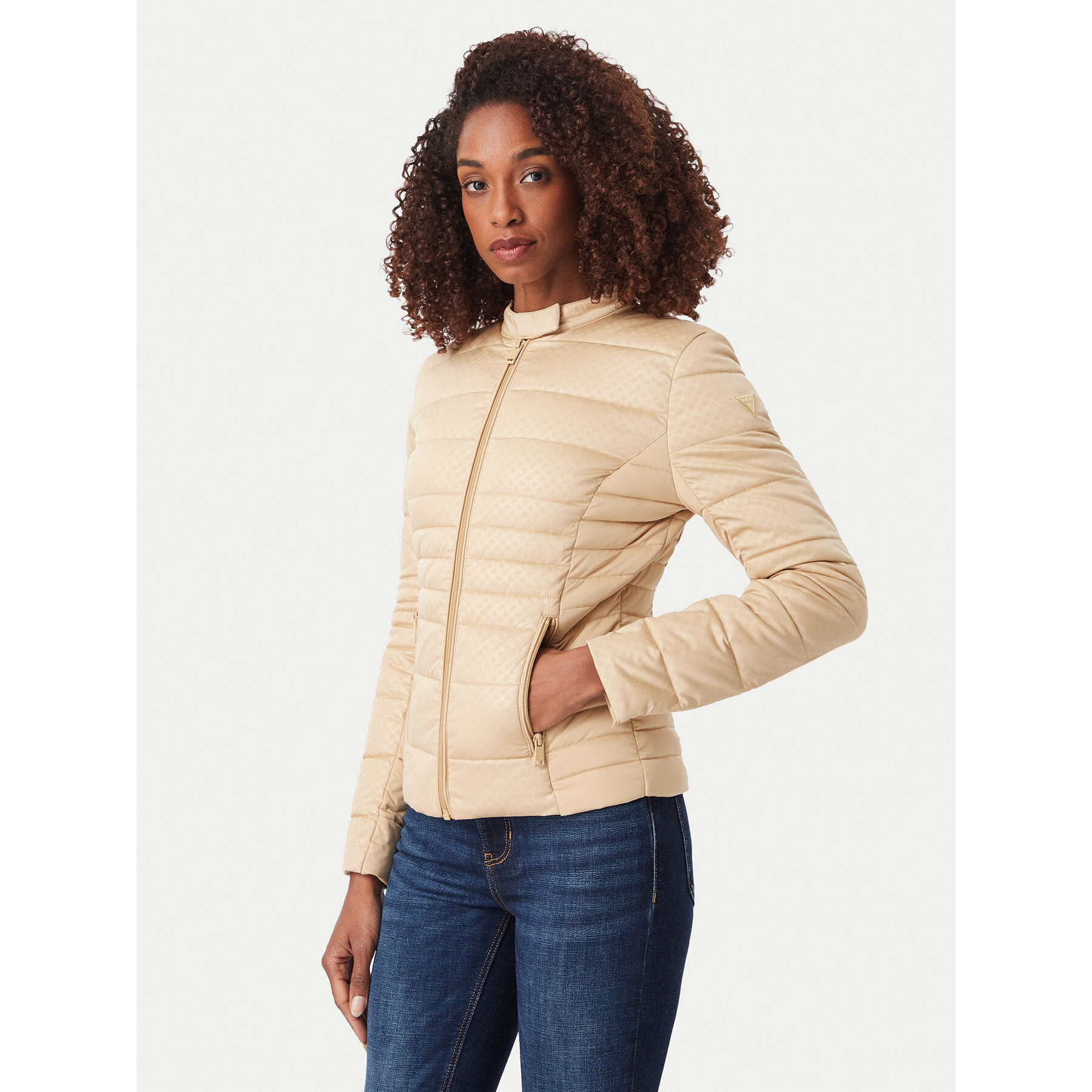 Guess Übergangsjacke W6YL16 W2891 Beige Slim Fit
