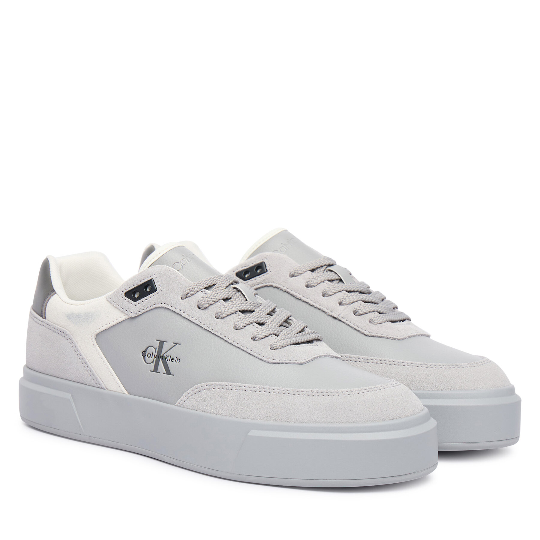 Superge Calvin Klein Prime Cupsole Laceup Lth-Su Ml HM0HM02449 Siva