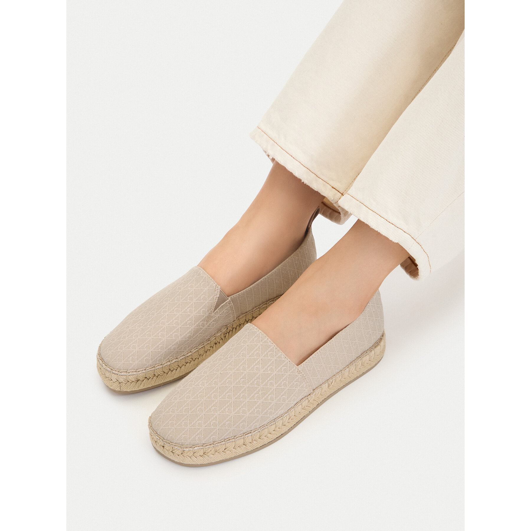 Espadrile Calvin Klein All Over CK HW0HW02933 Bej