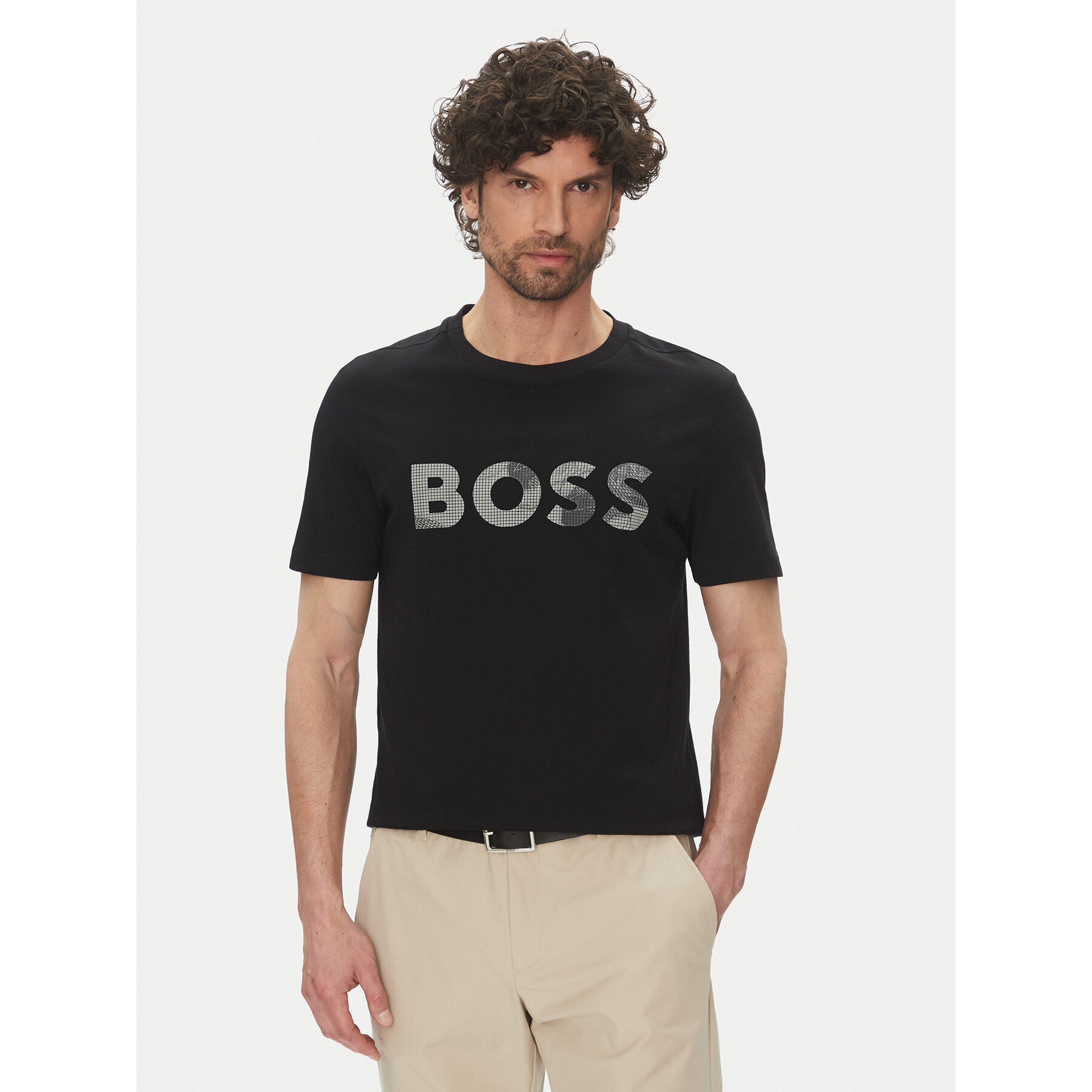 BOSS Póló Glamping 50537834 Fekete Regular Fit