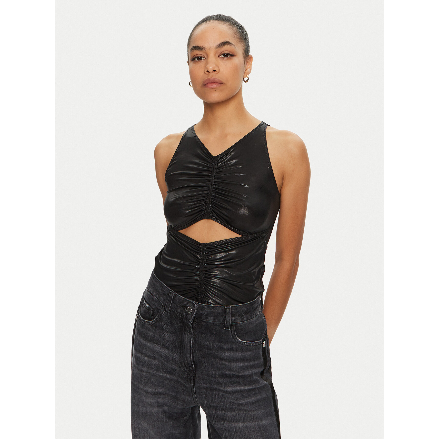 PINKO Τοπ 103261 A1OE Μαύρο Slim Fit