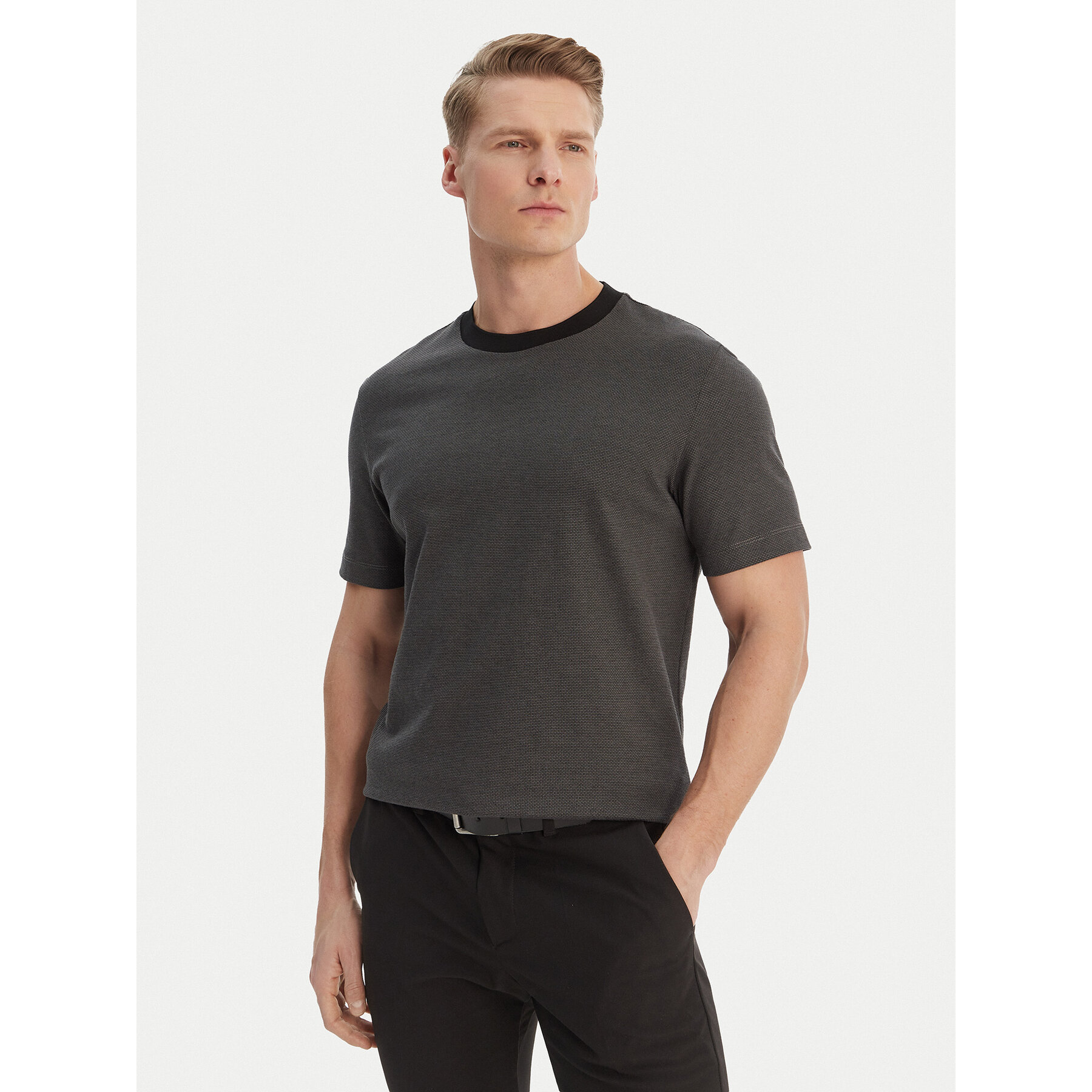 BOSS T-Shirt H-Thompson 102 50555163 Schwarz Regular Fit