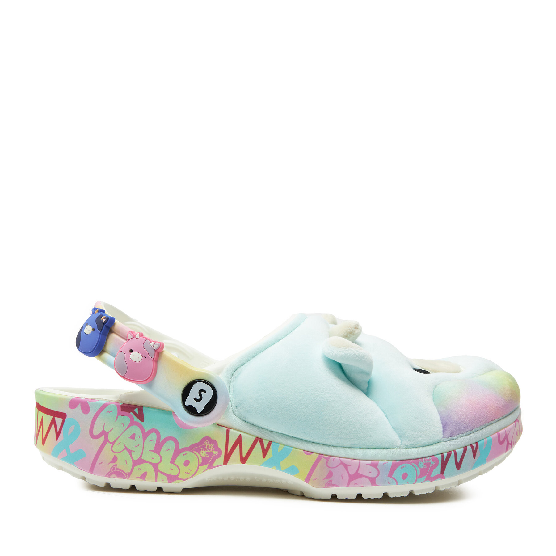Mules / sandales de bain Crocs Classic Squishmallows Cow Clog 210852 Blanc