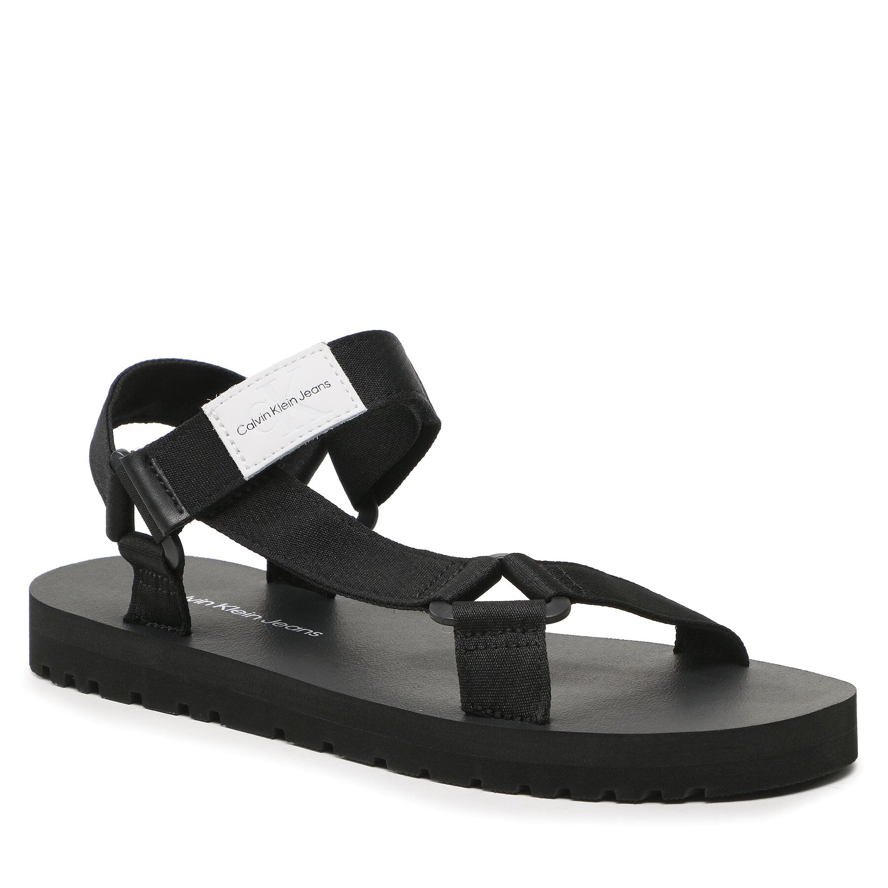 Sandali Calvin Klein Jeans Prefresato Webbing Strap Badge YM0YM00639 Black BDS