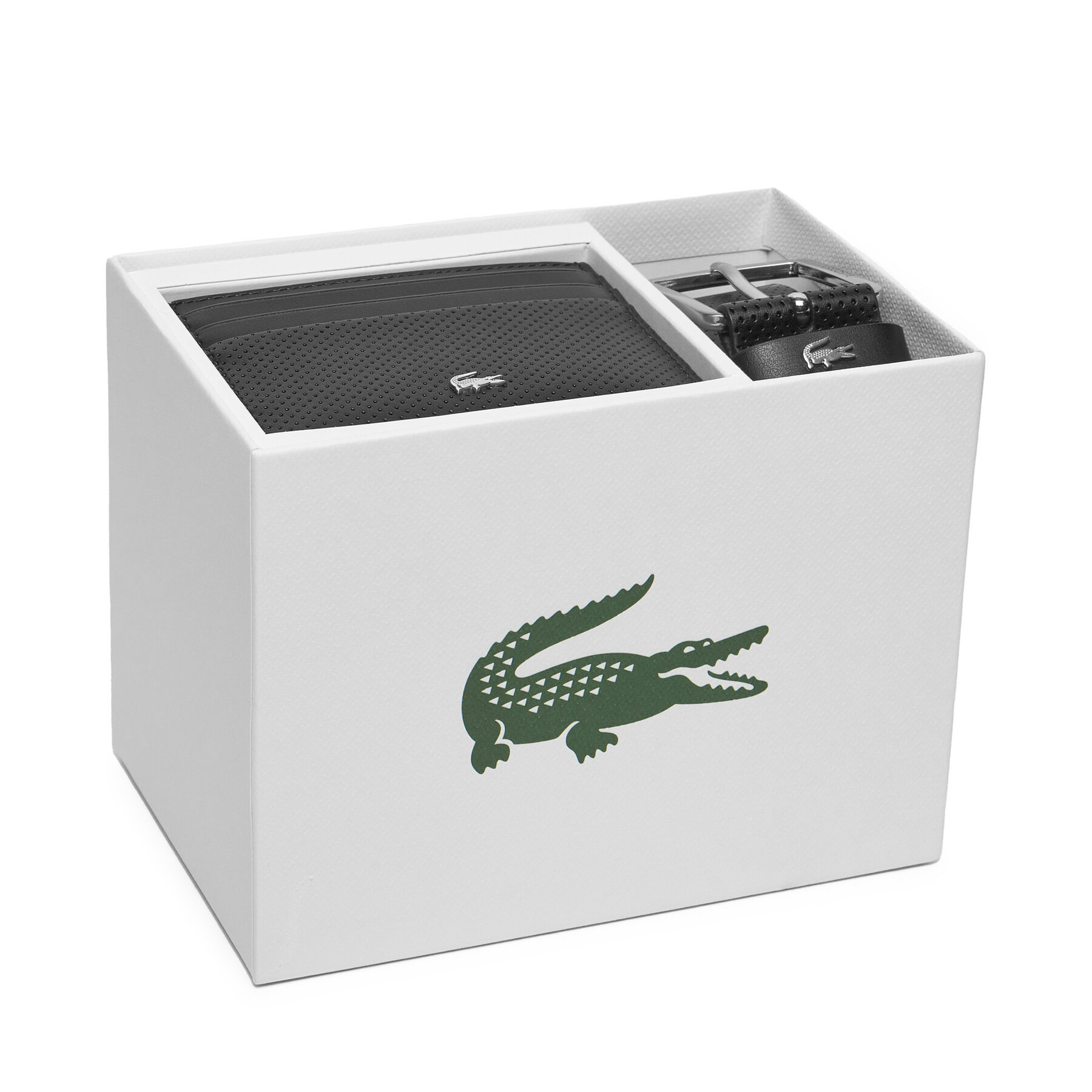 Lacoste Σετ Θήκη Επαγγελματικών Καρτών & Ζώνη Lacoste RC4092 Μαύρο