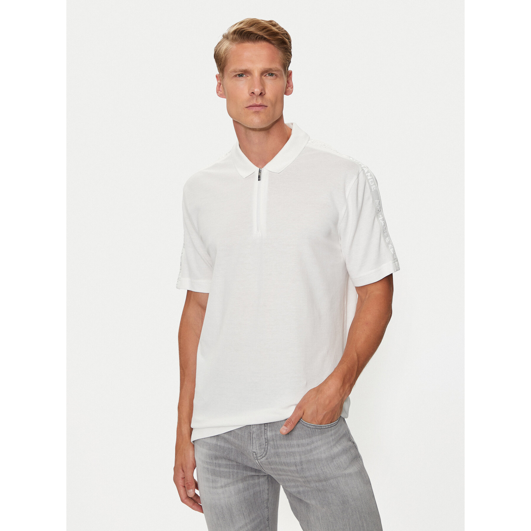 Armani Exchange Polo 6DZFLC ZJM5Z 1116 Bianco Regular Fit