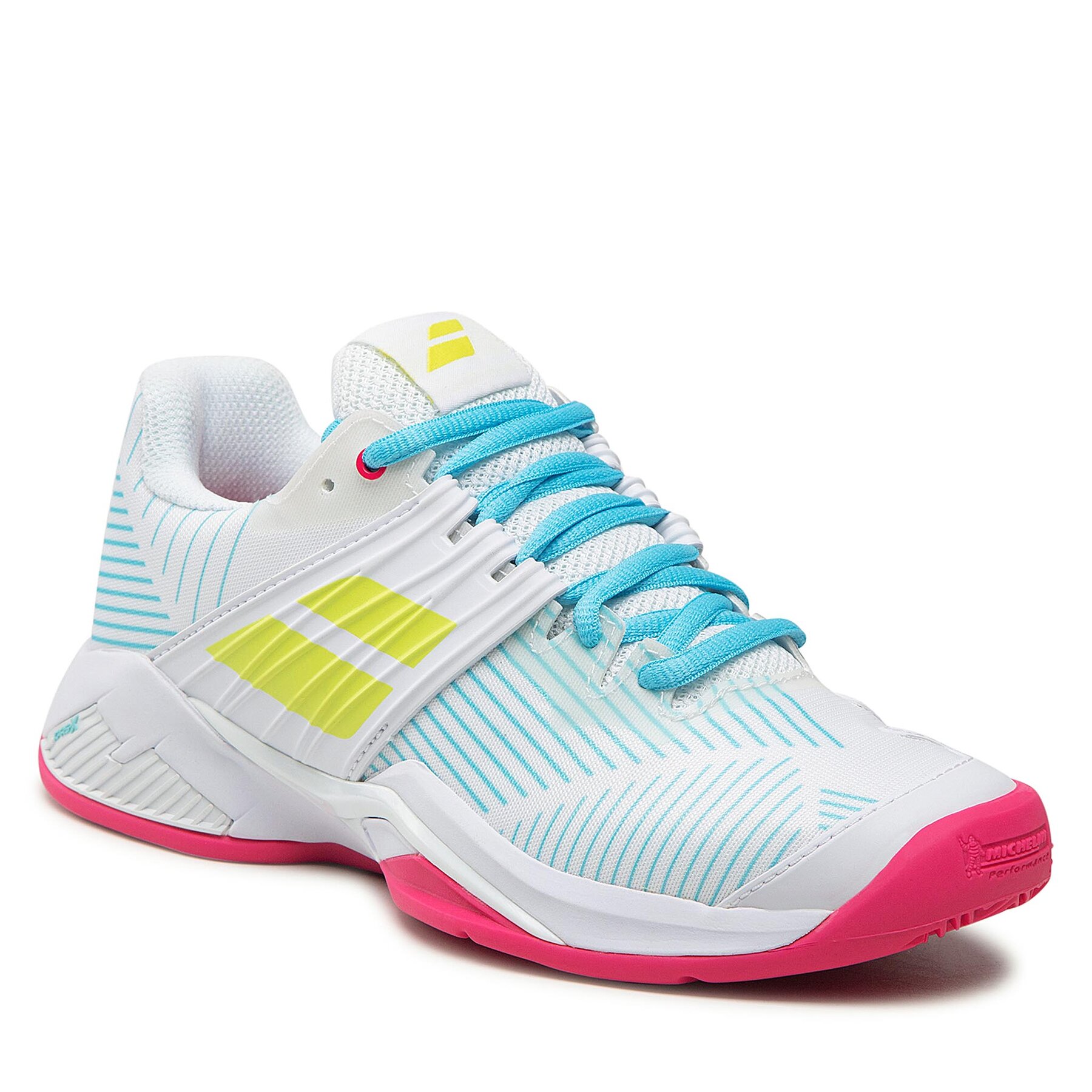Pantofi Babolat Propulse Fury Clay 31S22554 White/Sulphur Spring 31S22554 imagine super redus 2022