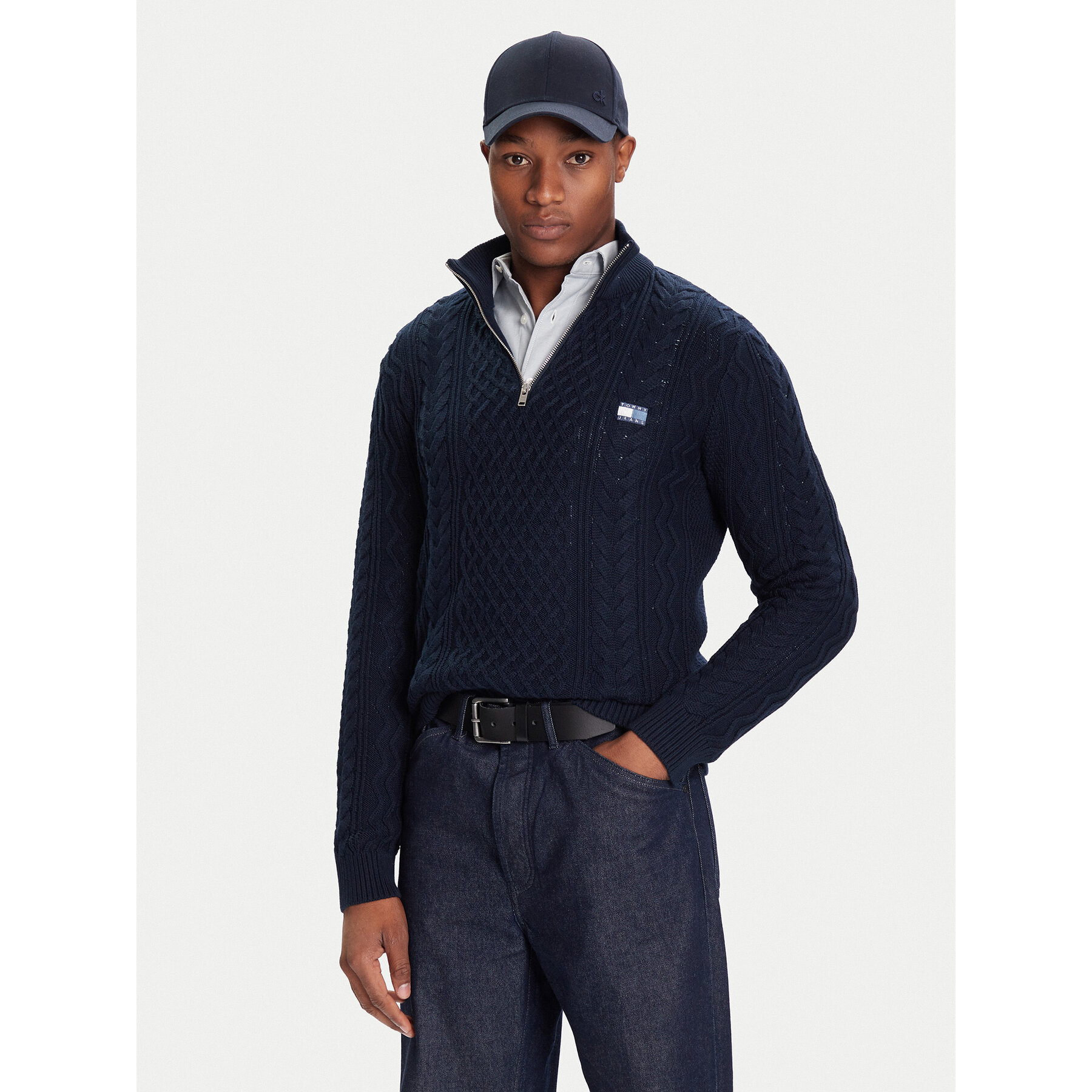 Tommy Jeans Pullover DM0DM22103 Dunkelblau Regular Fit