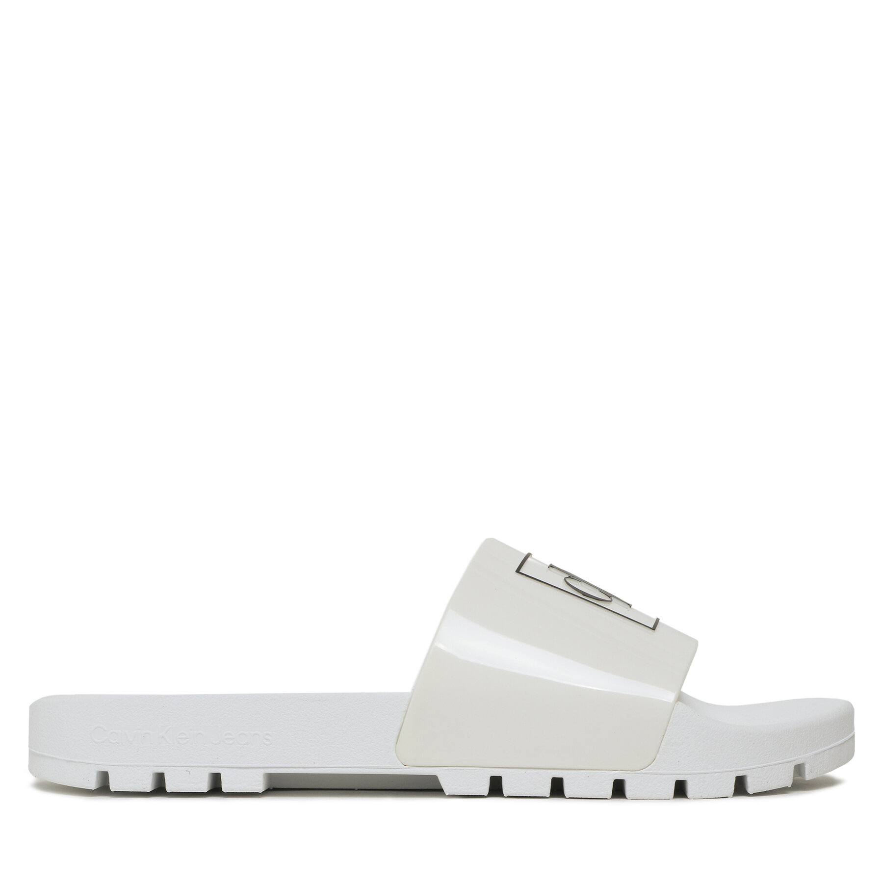 Mules / sandales de bain Calvin Klein Jeans Truck Slide Monogram Rubber M YM0YM00591 Blanc