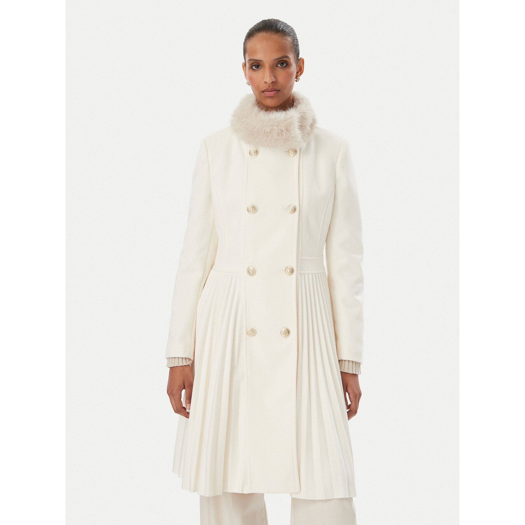 Rinascimento Übergangsmantel CFC0130451003 Creme A-Line Fit