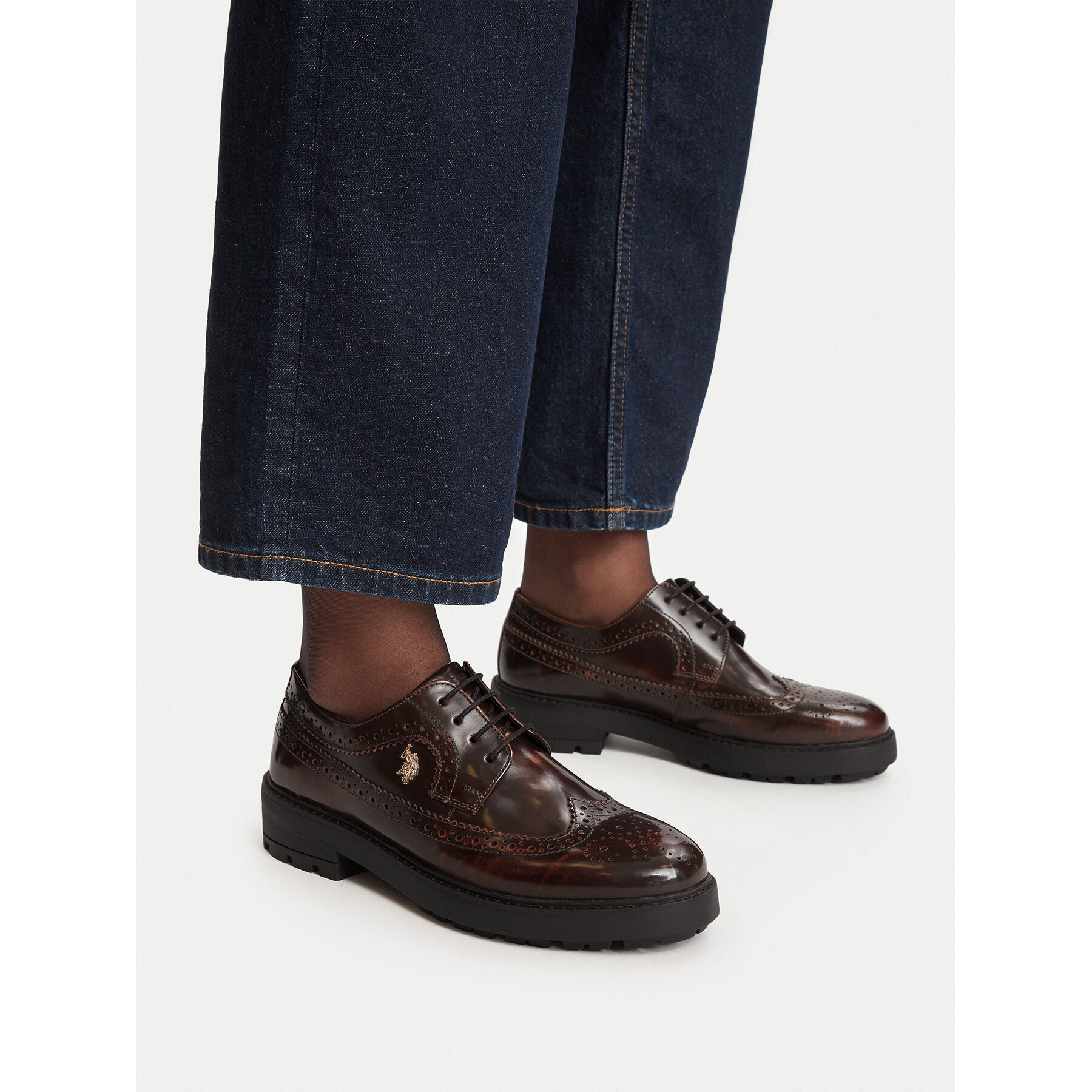 Īsi apavi U.S. Polo Assn. EO-ANYA001W/GL1 Tumši brūna