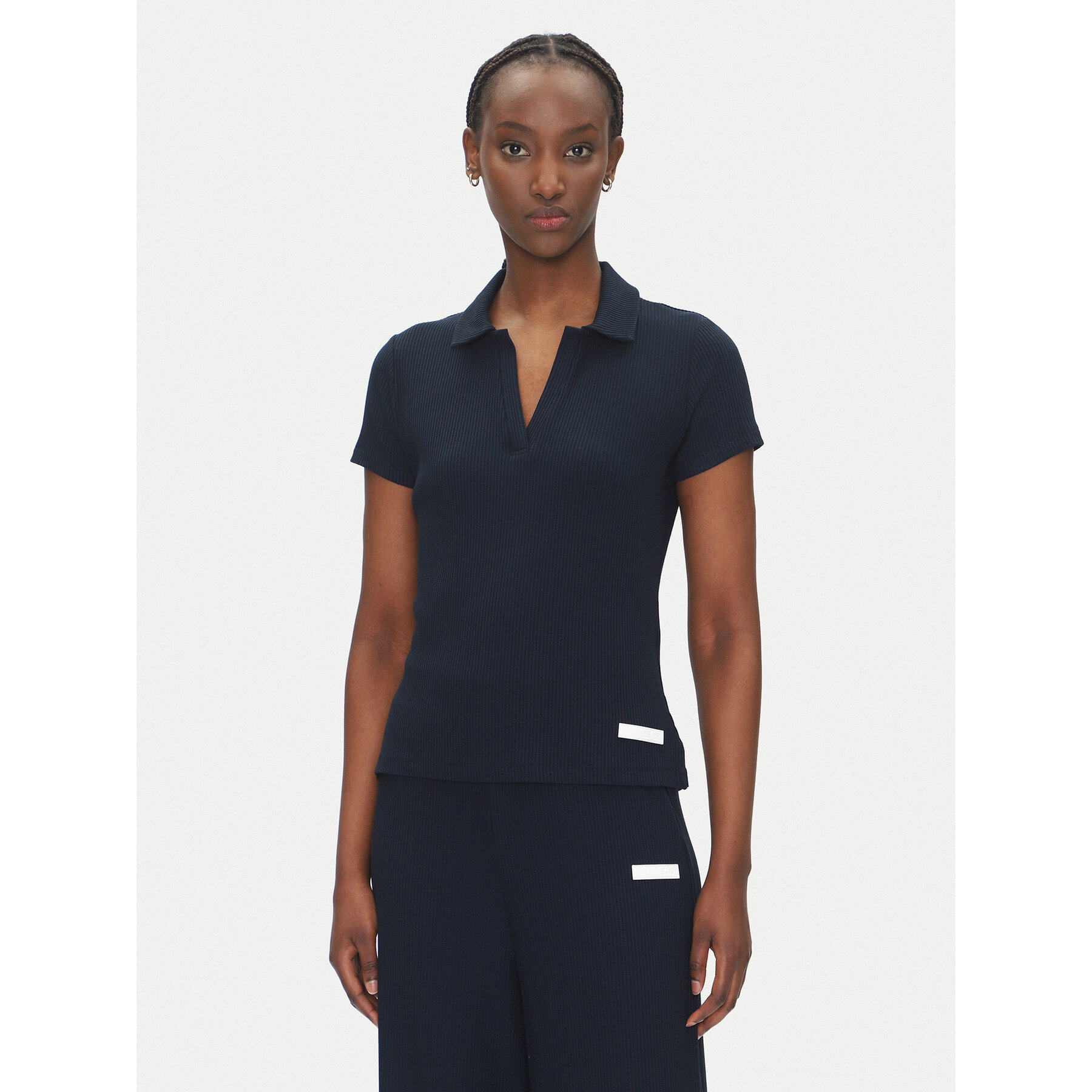 Ea7 Emporio Armani Damen Dunkelblau Poloshirt 7W000490 Af12654 Ub102 Regular Fit Klein