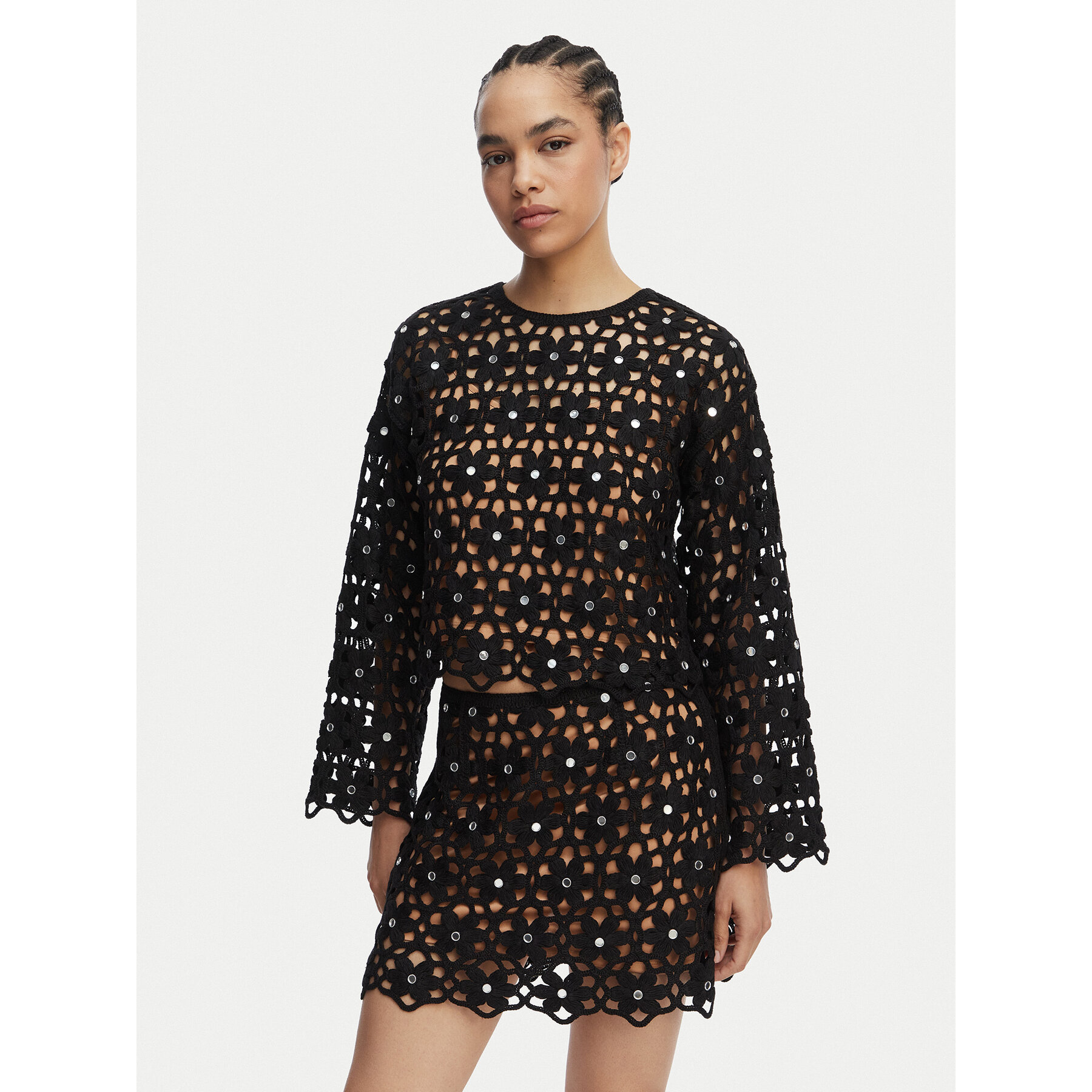 MICHAEL Michael Kors Bluse MS651ZMKNE Schwarz Regular Fit