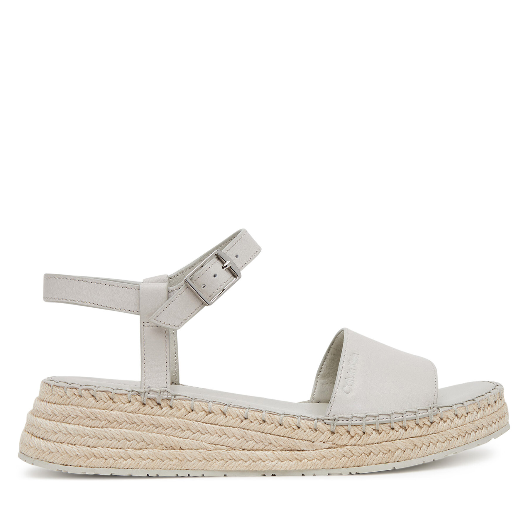 Espadrilky Calvin Klein Wedge Rope Sandal Lth HW0HW02546 Bílá