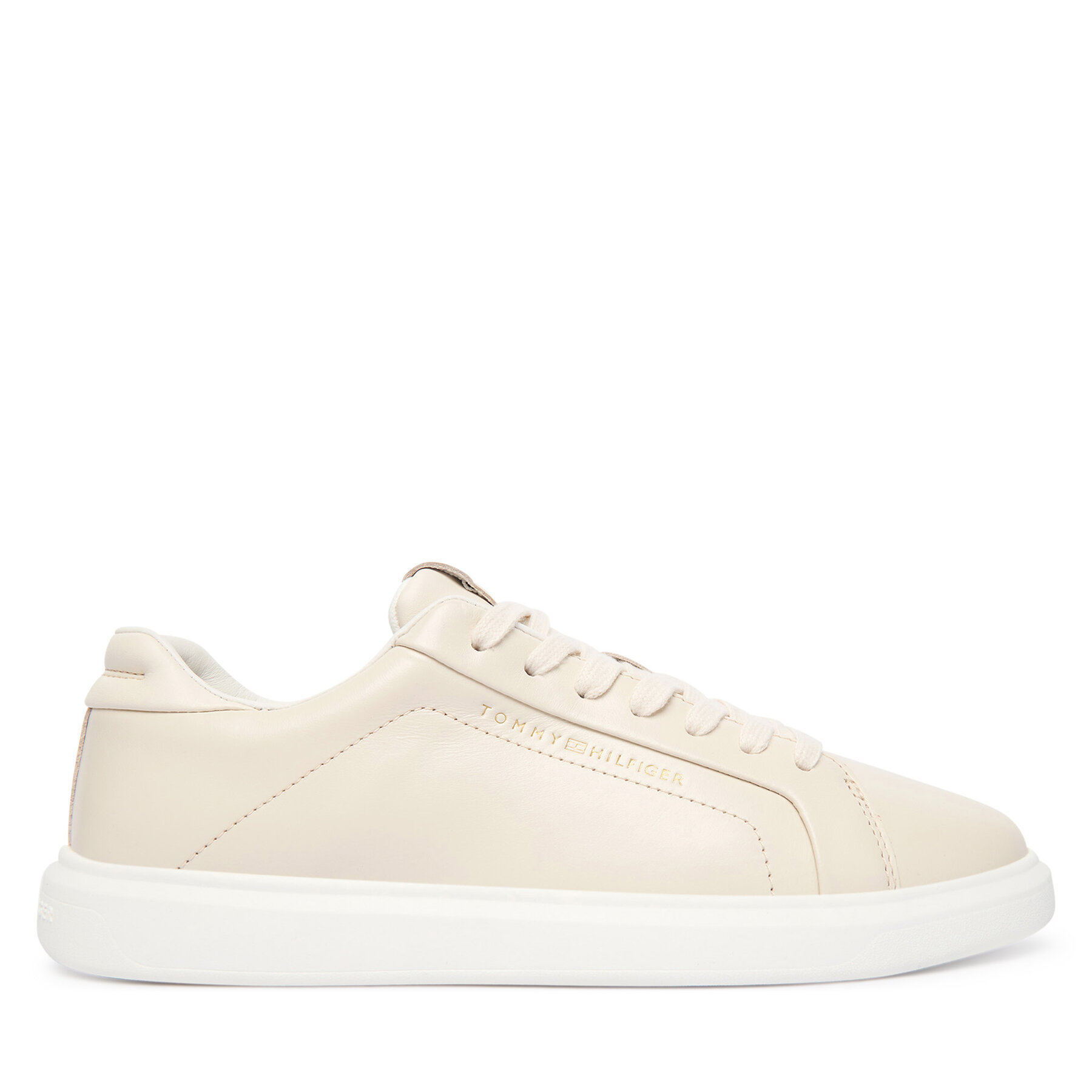 Superge Tommy Hilfiger Icon Court Light Weight Shinny FW0FW08949 Écru