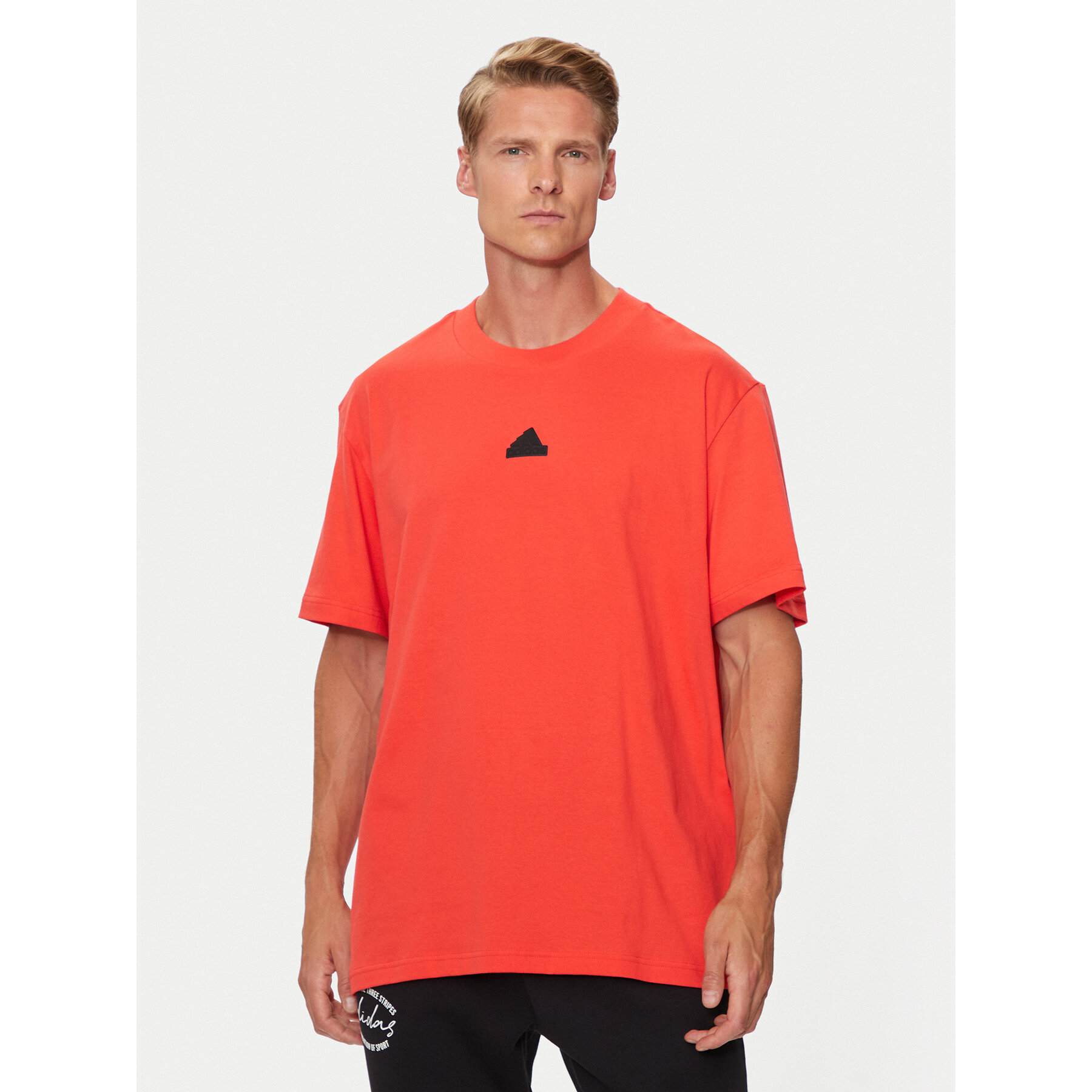adidas Póló Brand Love IW3540 Narancssárga Loose Fit