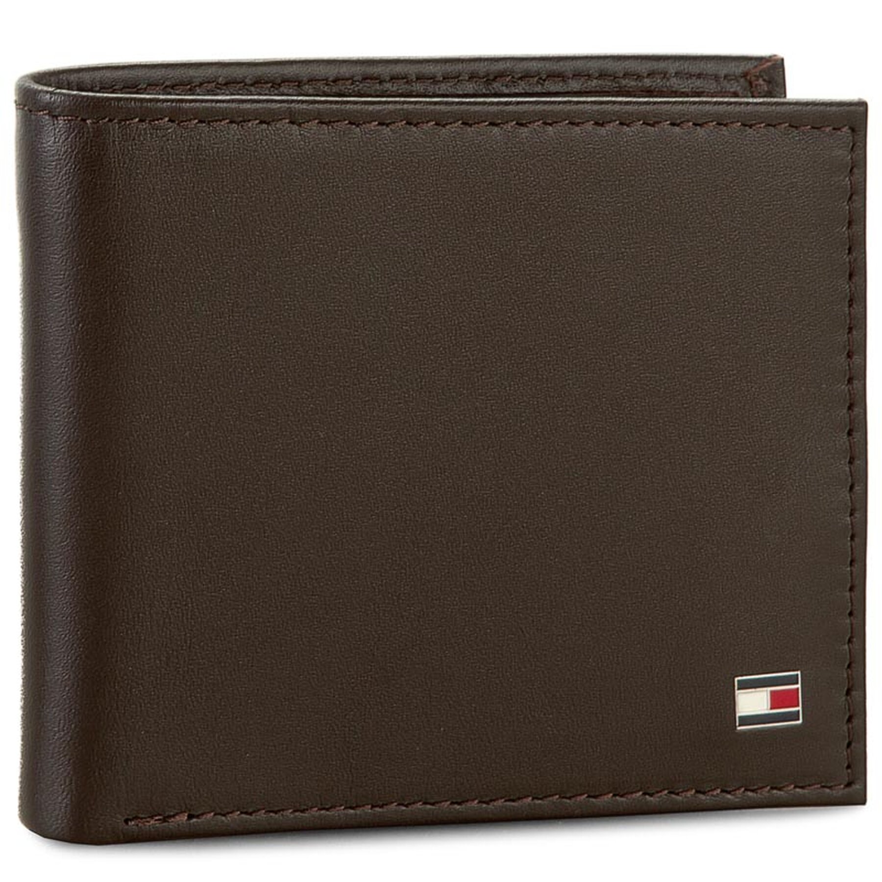 Duży Portfel Męski Tommy Hilfiger Brązowy Eton Mini Cc Wallet AM0AM00655