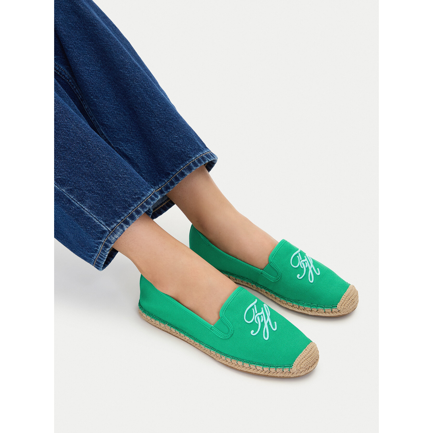 Εσπαντρίγιες Tommy Hilfiger Th Script Summer Espadrille FW0FW09240 Πράσινο