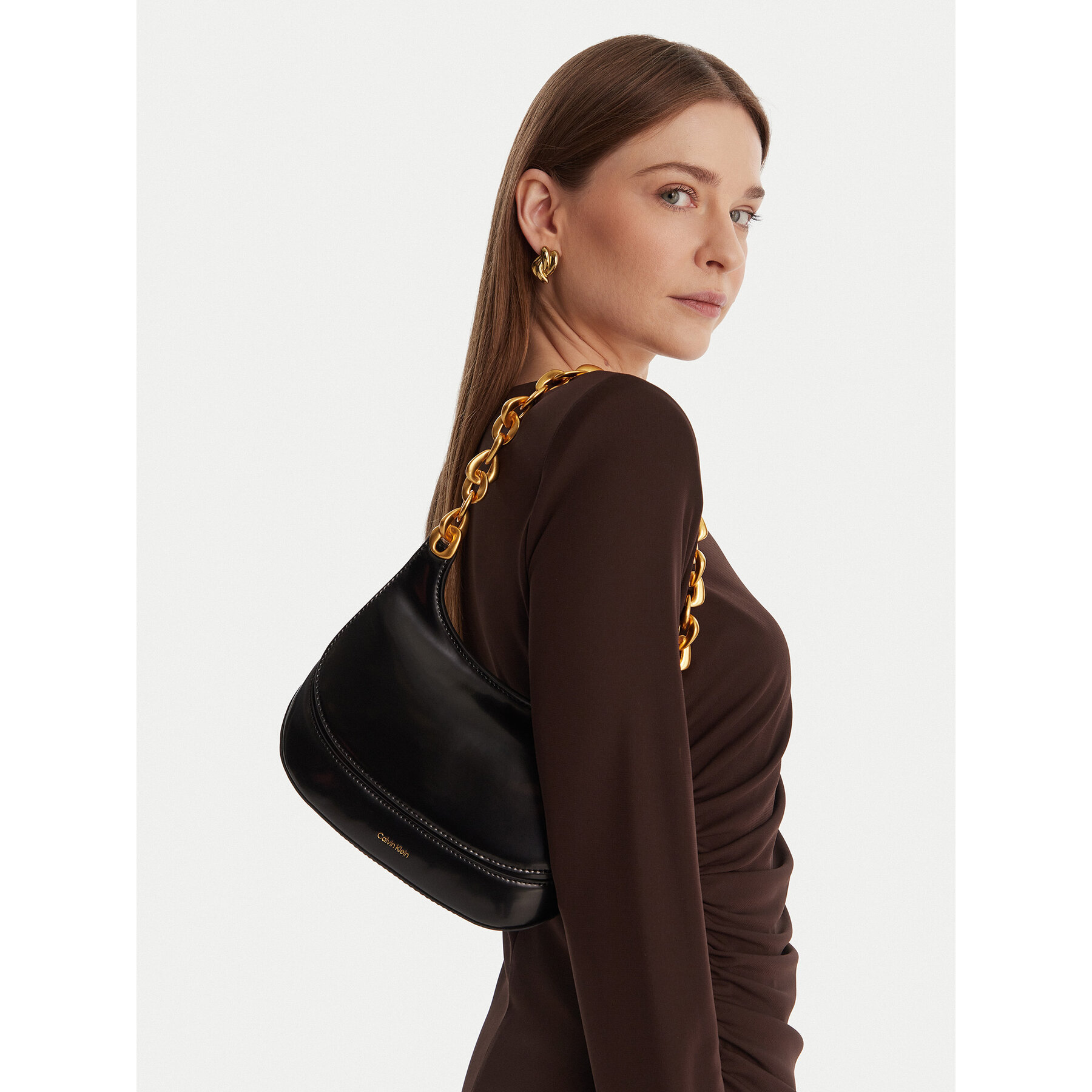 Torbica Calvin Klein Chain Shoulder Bag LV04F3403G Crna