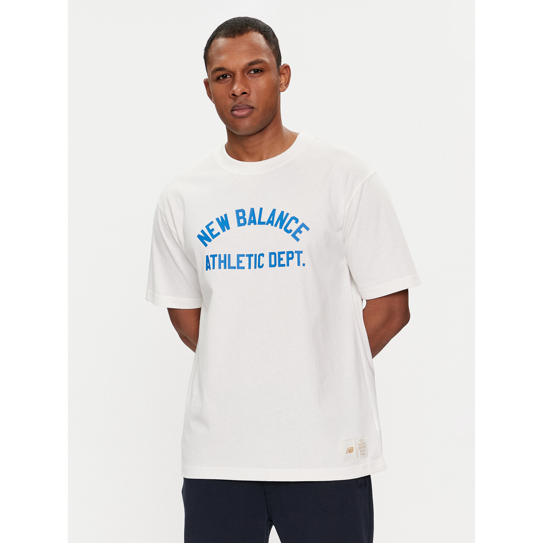 New Balance Majica Greatest Hits MT41514 Bela Relaxed Fit