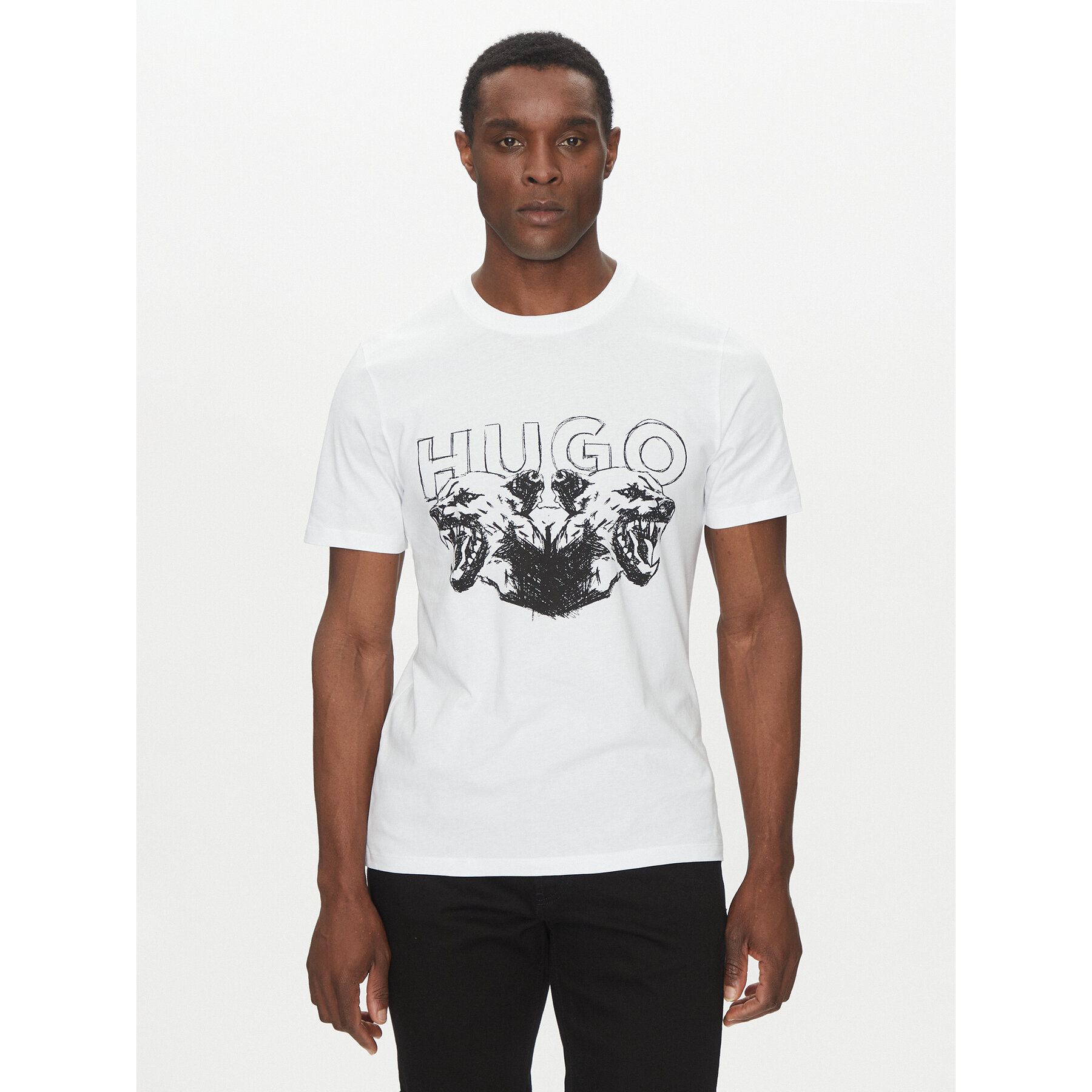 HUGO T-Shirt Durro 50538257 Λευκό Regular Fit