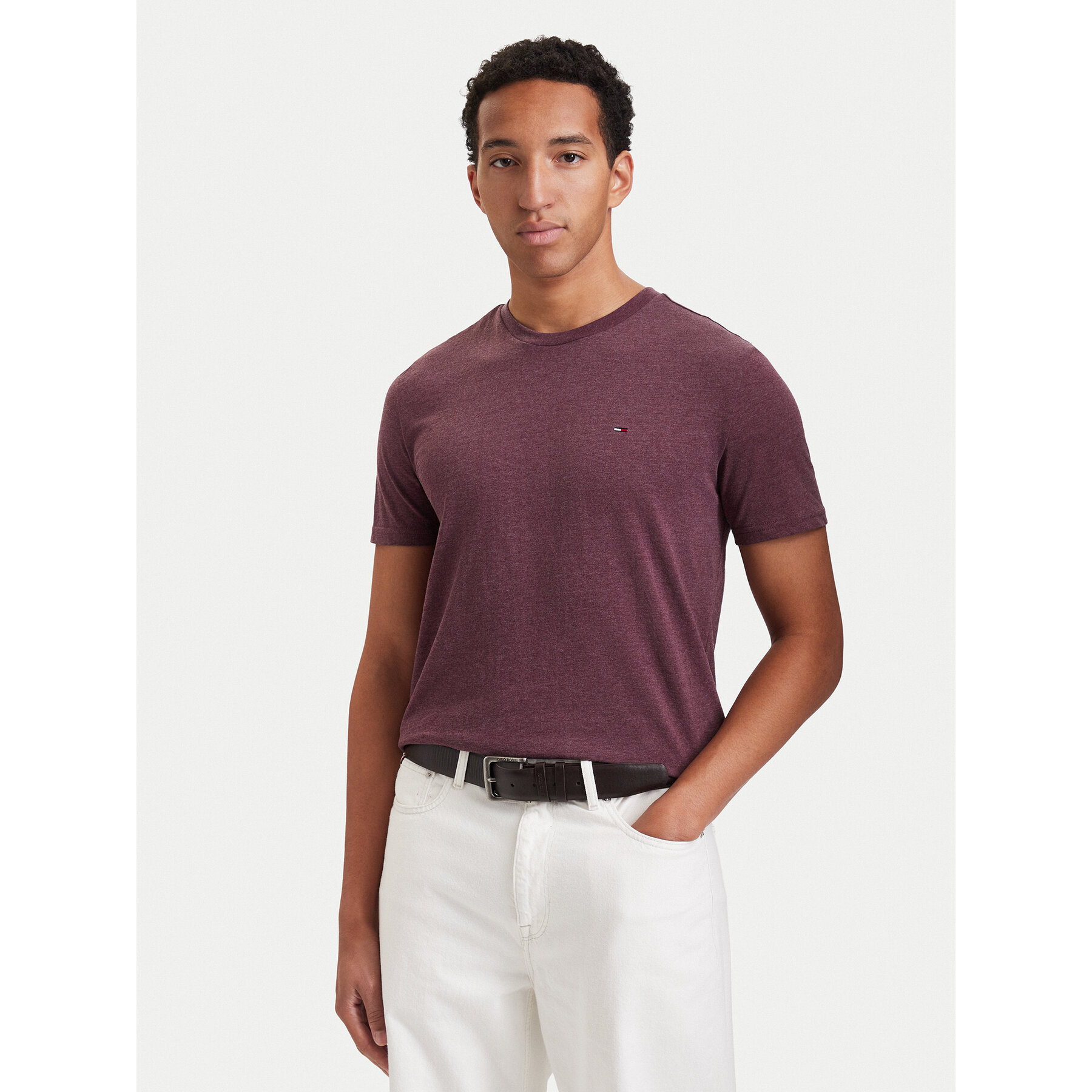 Tommy Jeans T-Shirt Jaspe DM0DM20363 Violett Slim Fit
