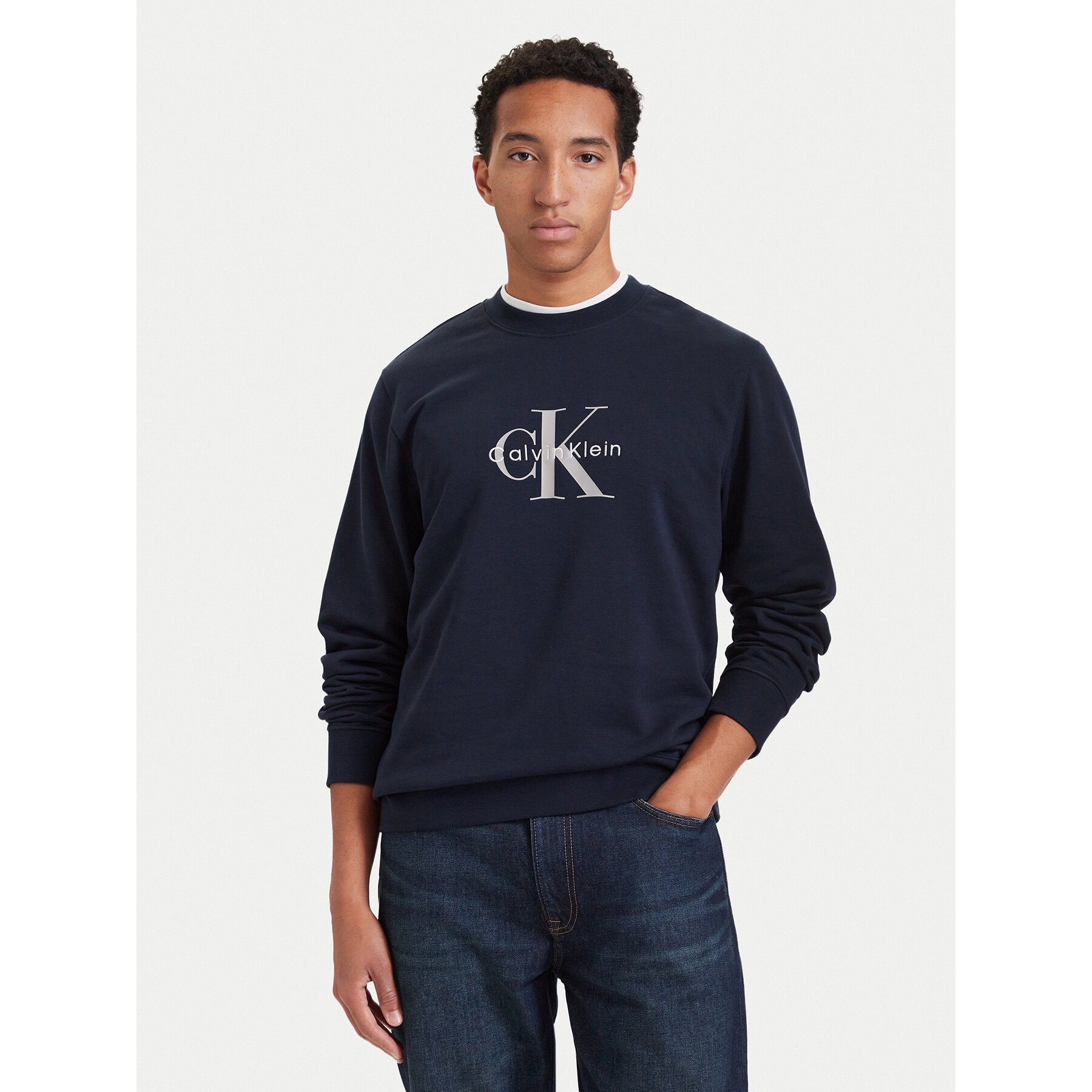 Calvin Klein Jeans Sweatshirt LV04RG278G Dunkelblau Regular Fit