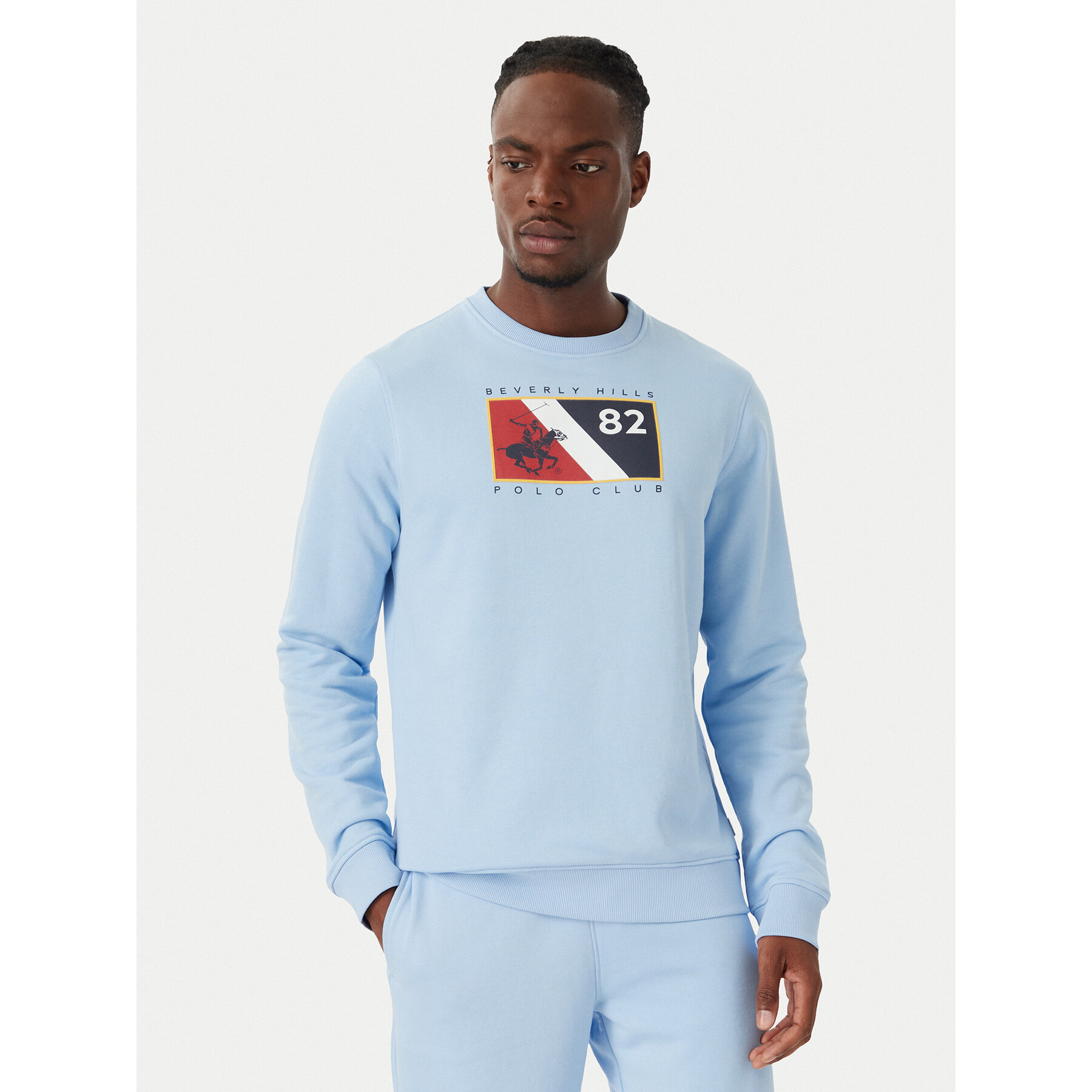 Beverly Hills Polo Club Sweatshirt M6339T Hellblau Regular Fit