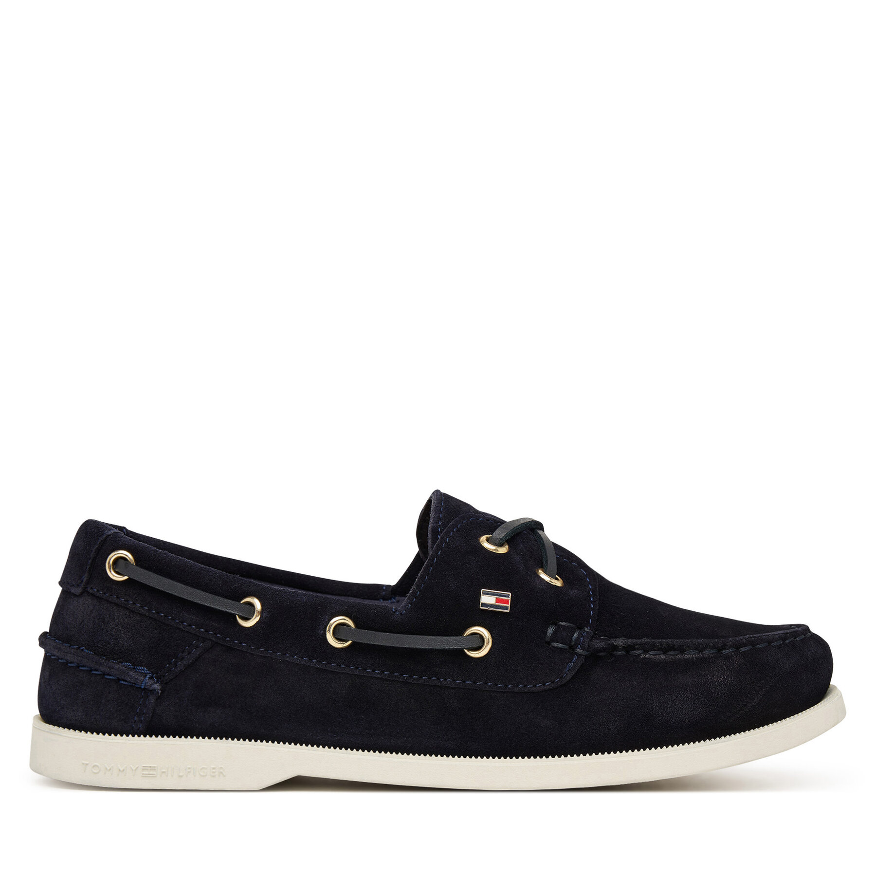 Mokasíny Tommy Hilfiger Hilfiger Suede Boat Shoe FW0FW09338 Tmavomodrá