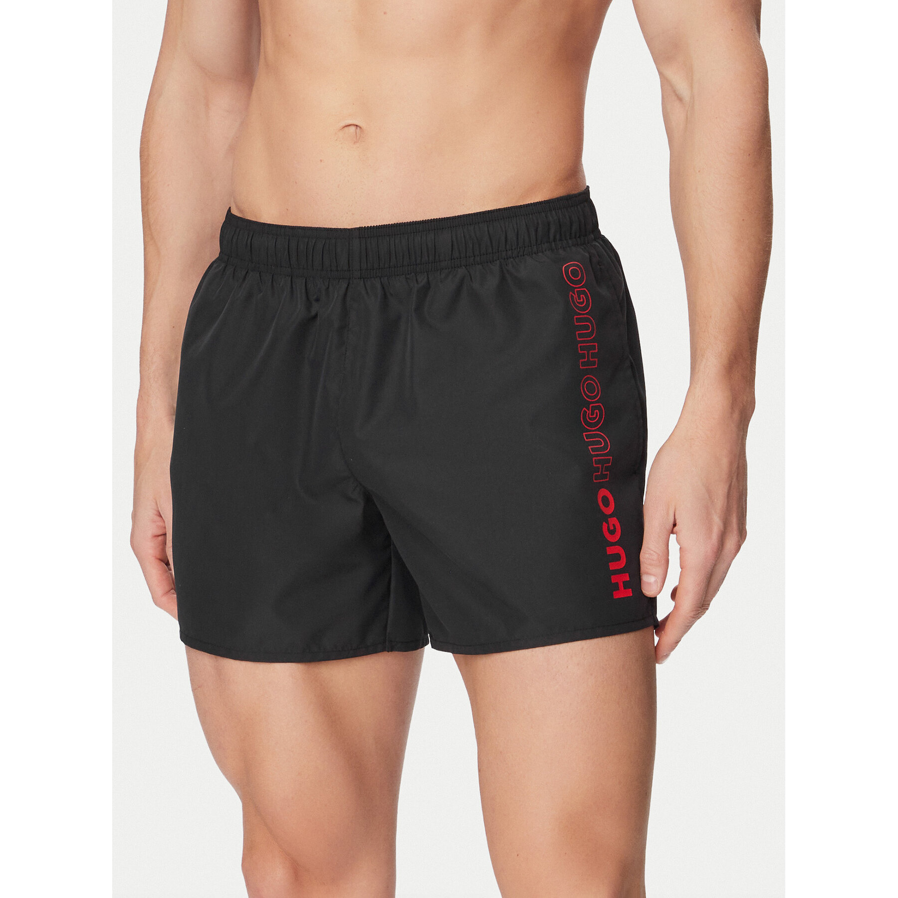 HUGO Badeshorts Tiki 50561111 Schwarz Regular Fit