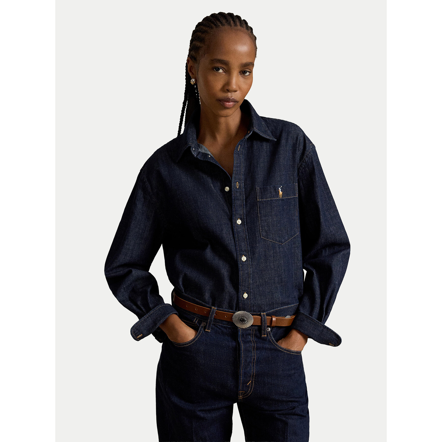 Polo Ralph Lauren Jeanshemd 211B17136001 Dunkelblau Regular Fit