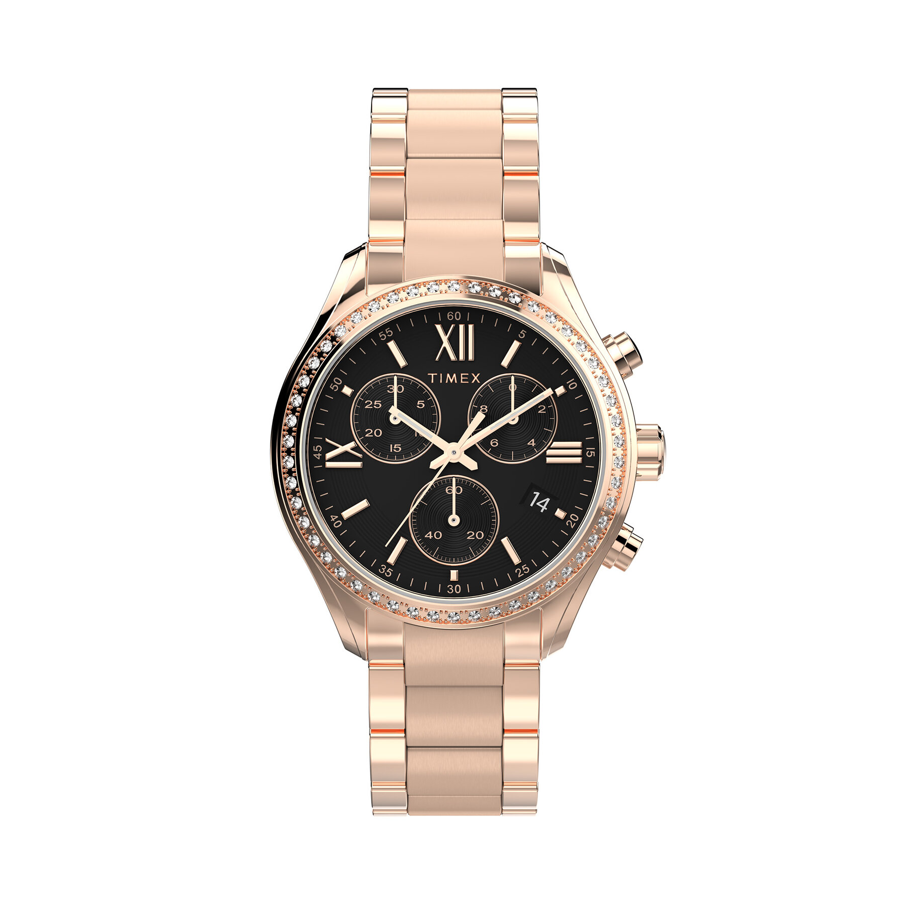 Ρολόι Timex Dress Chronograph TW2W20100 Ροζ χρυσό