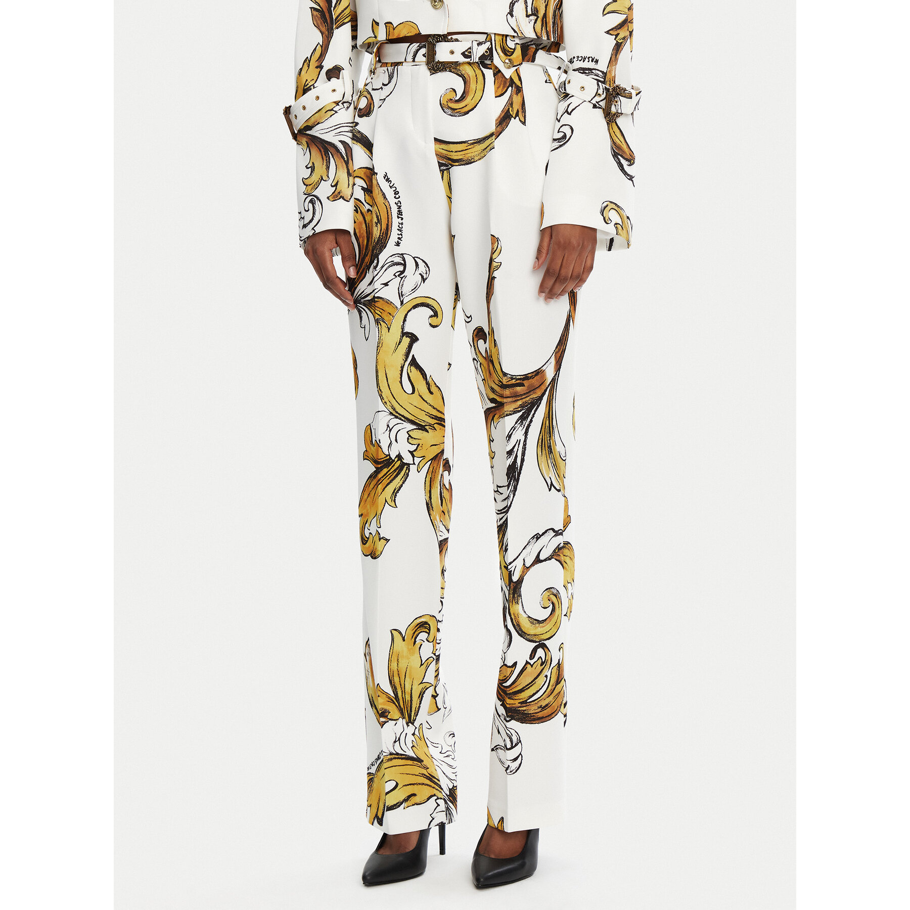Versace Jeans Couture Stoffhose 78HAA111 Weiß Straight Fit