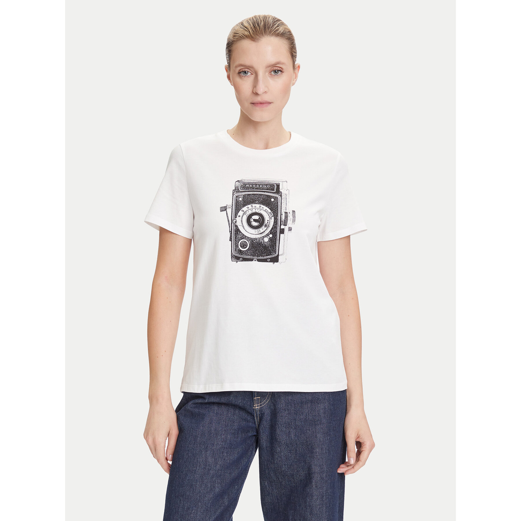 Weekend Max Mara T-shirt Guglia 2525976031 Bianco Regular Fit