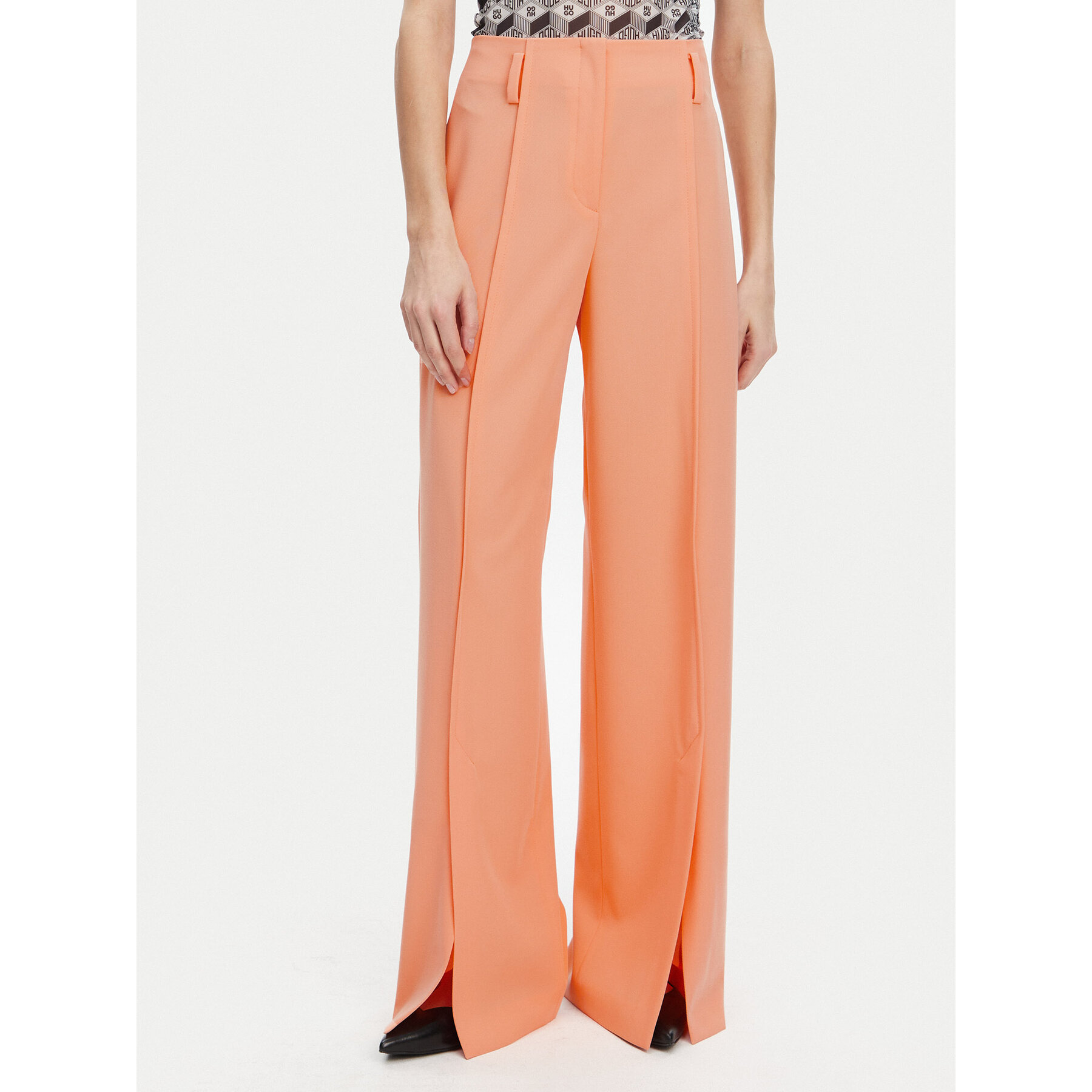 HUGO Stoffhose Hezena 50537073 Orange Regular Fit
