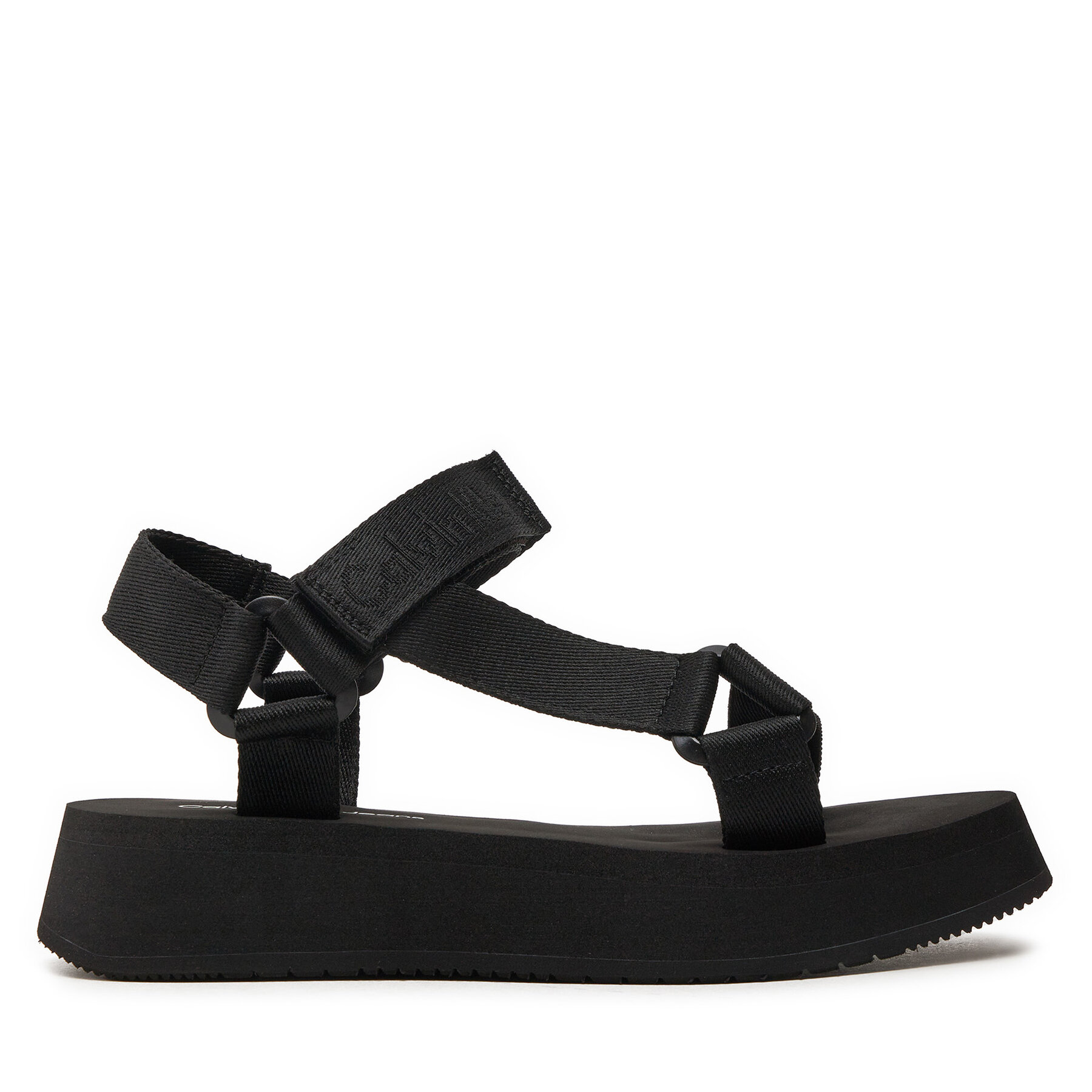 Sandále Calvin Klein Jeans Sandal Velcro Webbing In Mtl YW0YW01480 Čierna