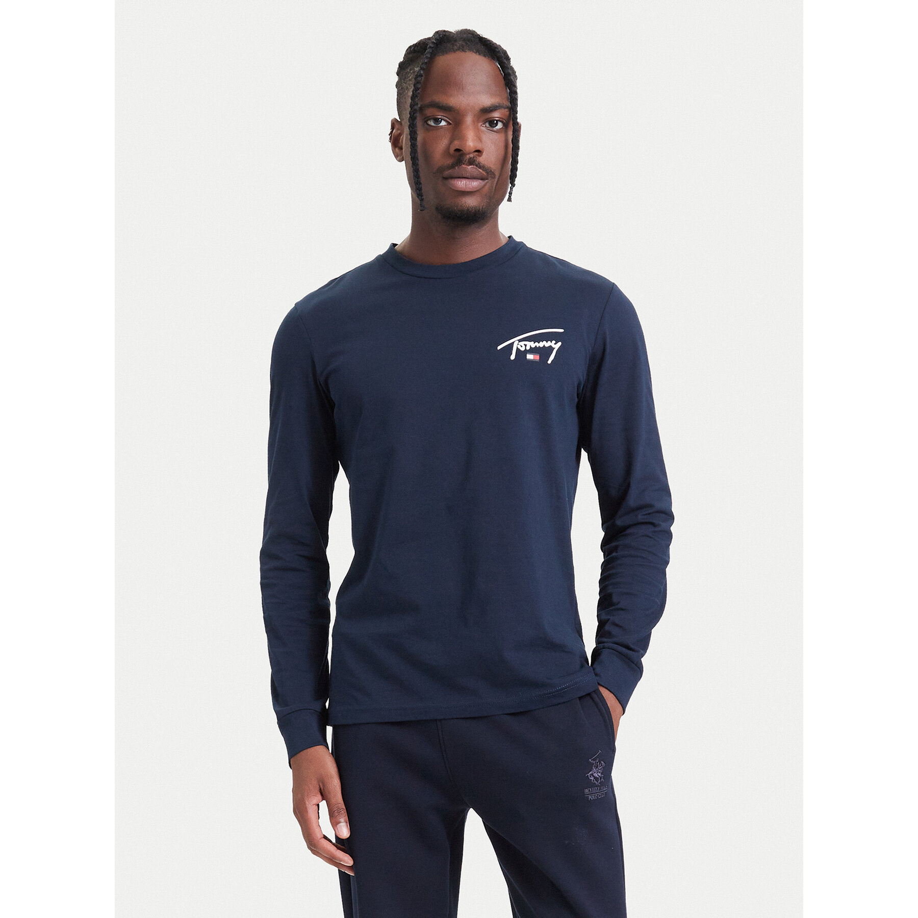 Tommy Jeans Longsleeve DM0DM23546 Dunkelblau Slim Fit