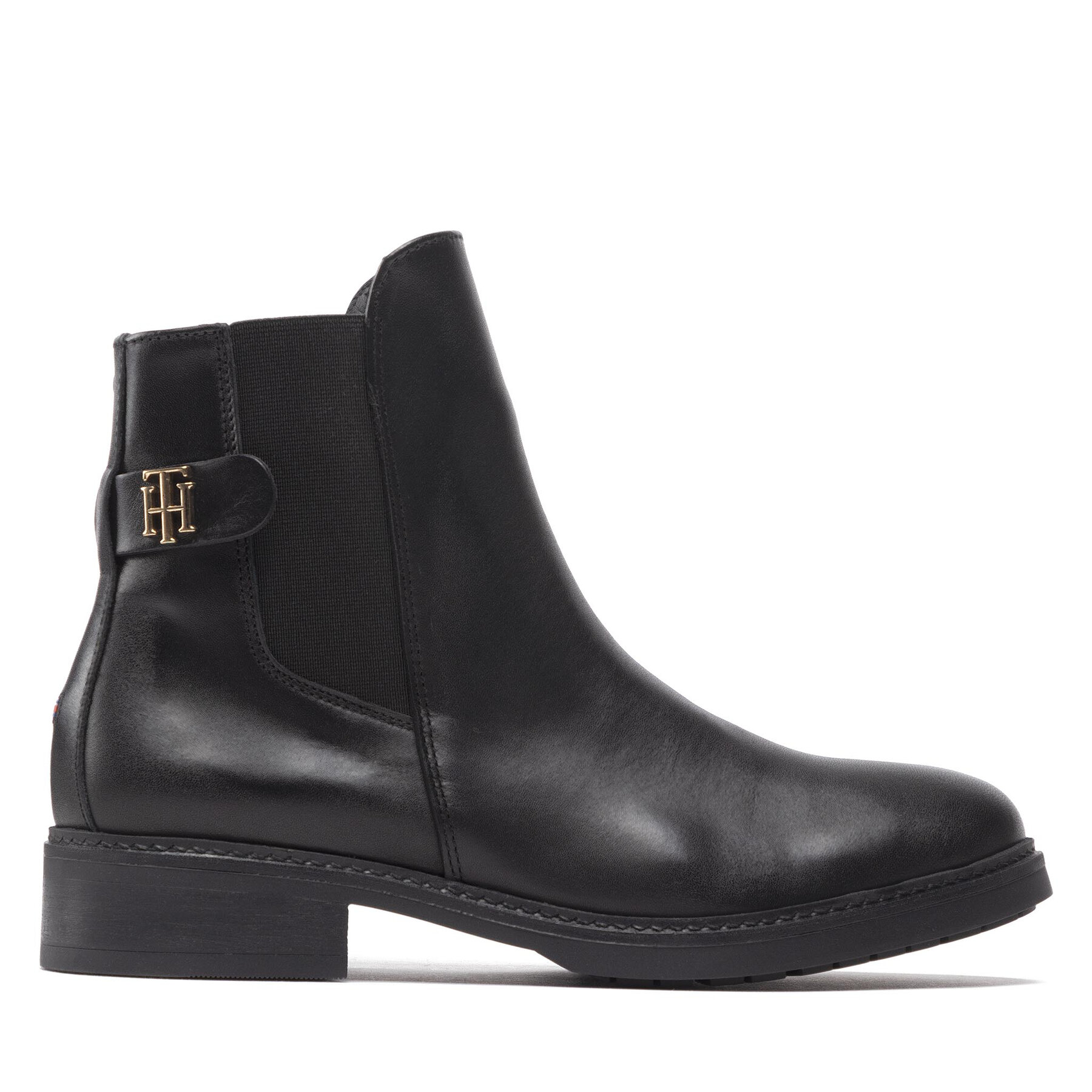 Tommy Hilfiger Monogram Plaque Leather Boots (FW0FW06749) black