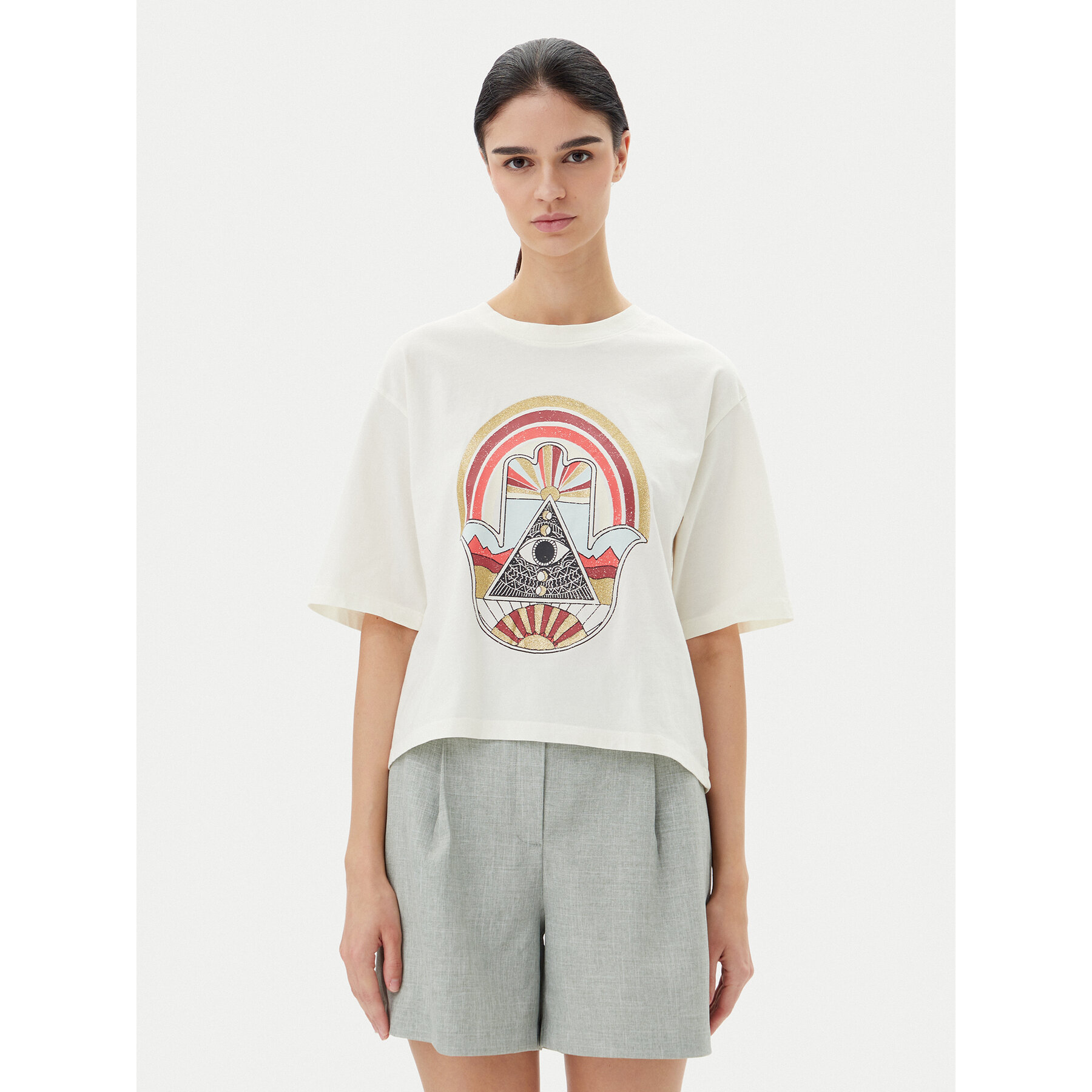 JDY T-shirt Carla 15341561 Bianco Regular Fit