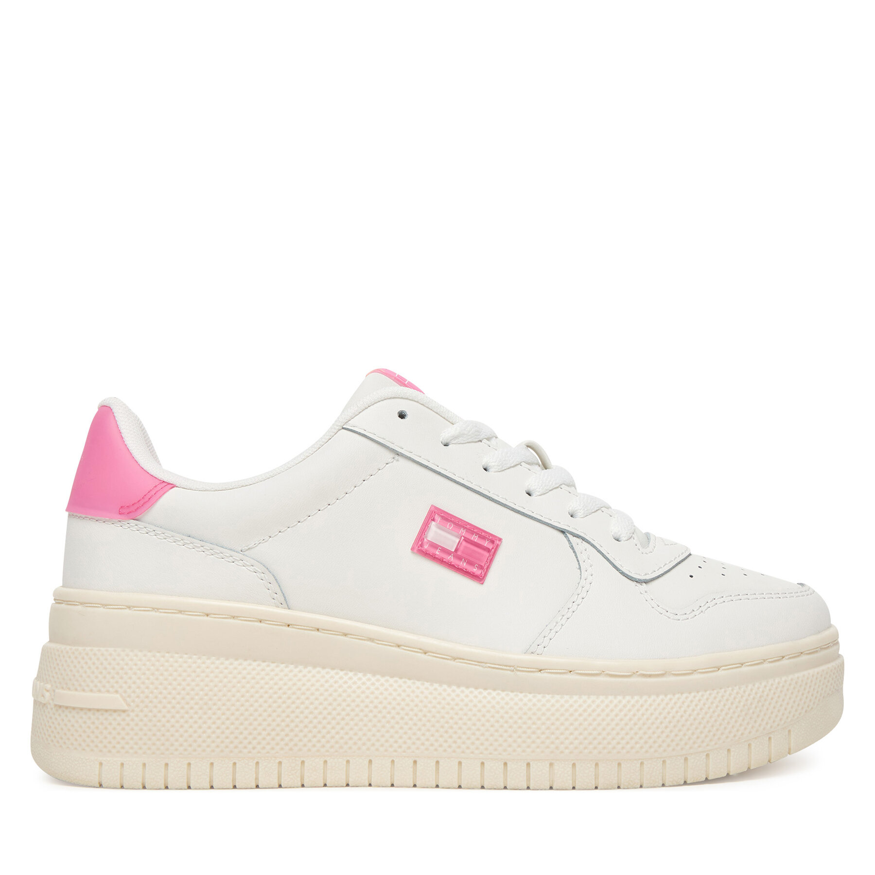 Sneakersy Tommy Jeans Tjw Basket Flatform EN0EN02981 Biela