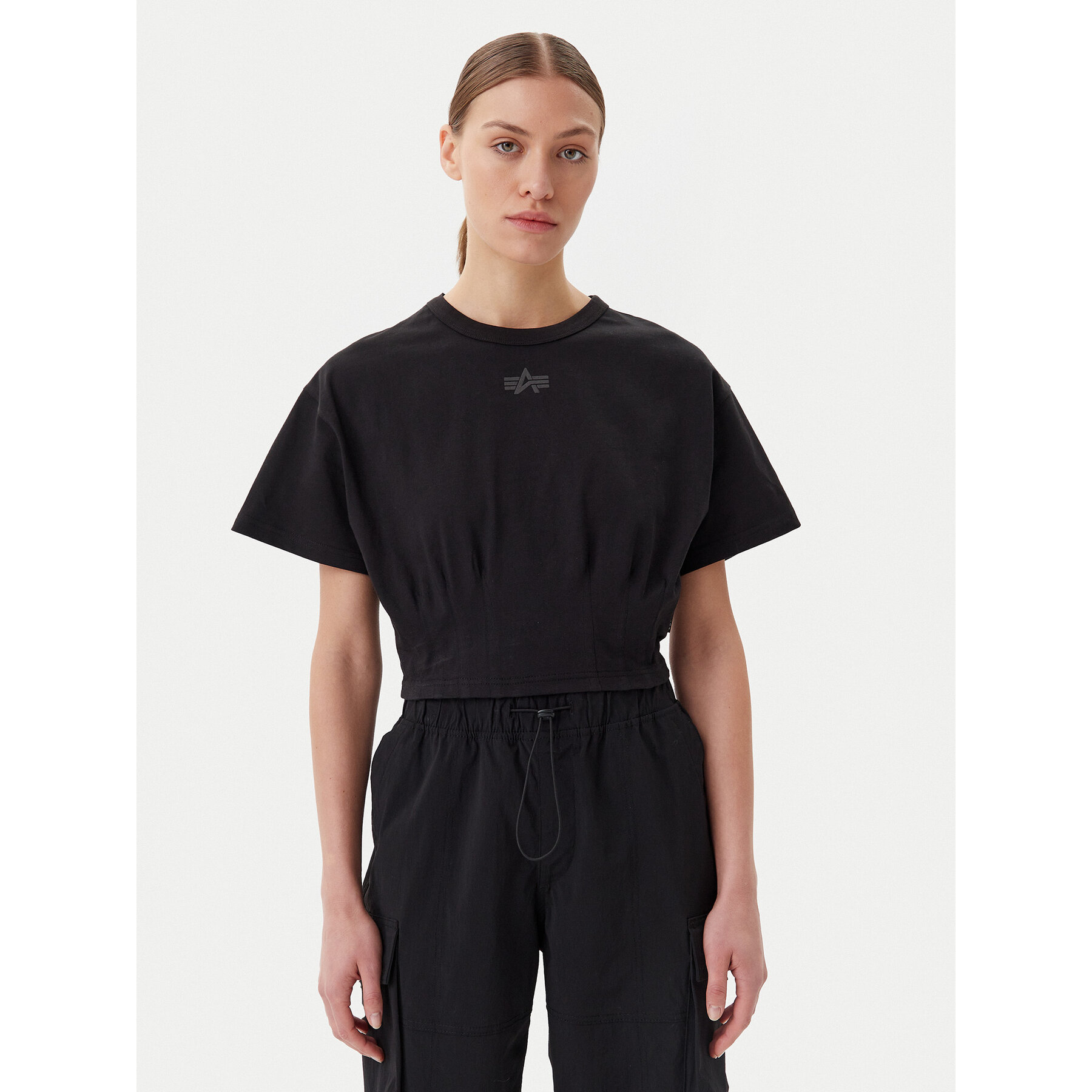 Alpha Industries Póló Waisted 148070 Fekete Regular Fit