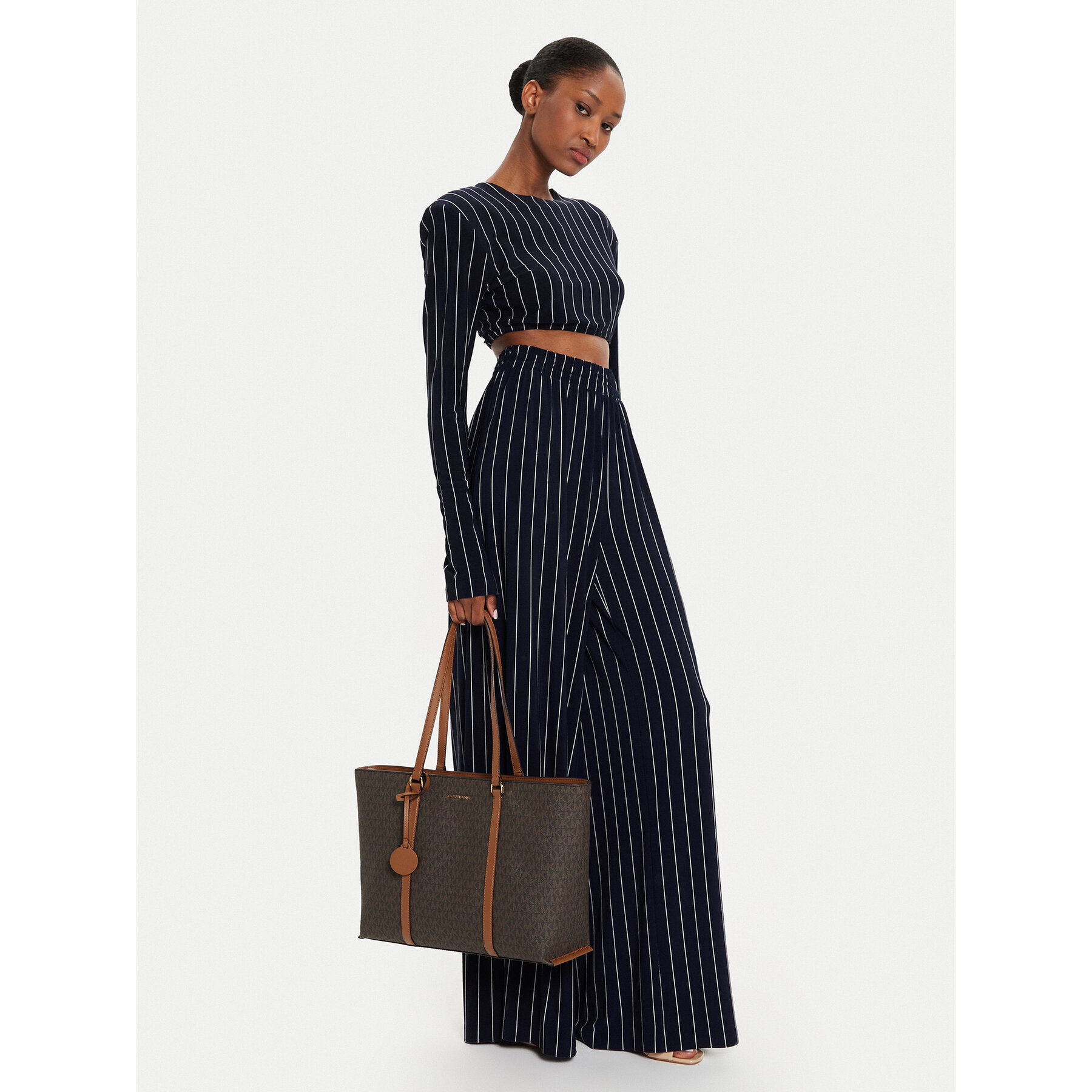 Kabelka MICHAEL Michael Kors Temple Tote 30R4G1LT3B Hnedá