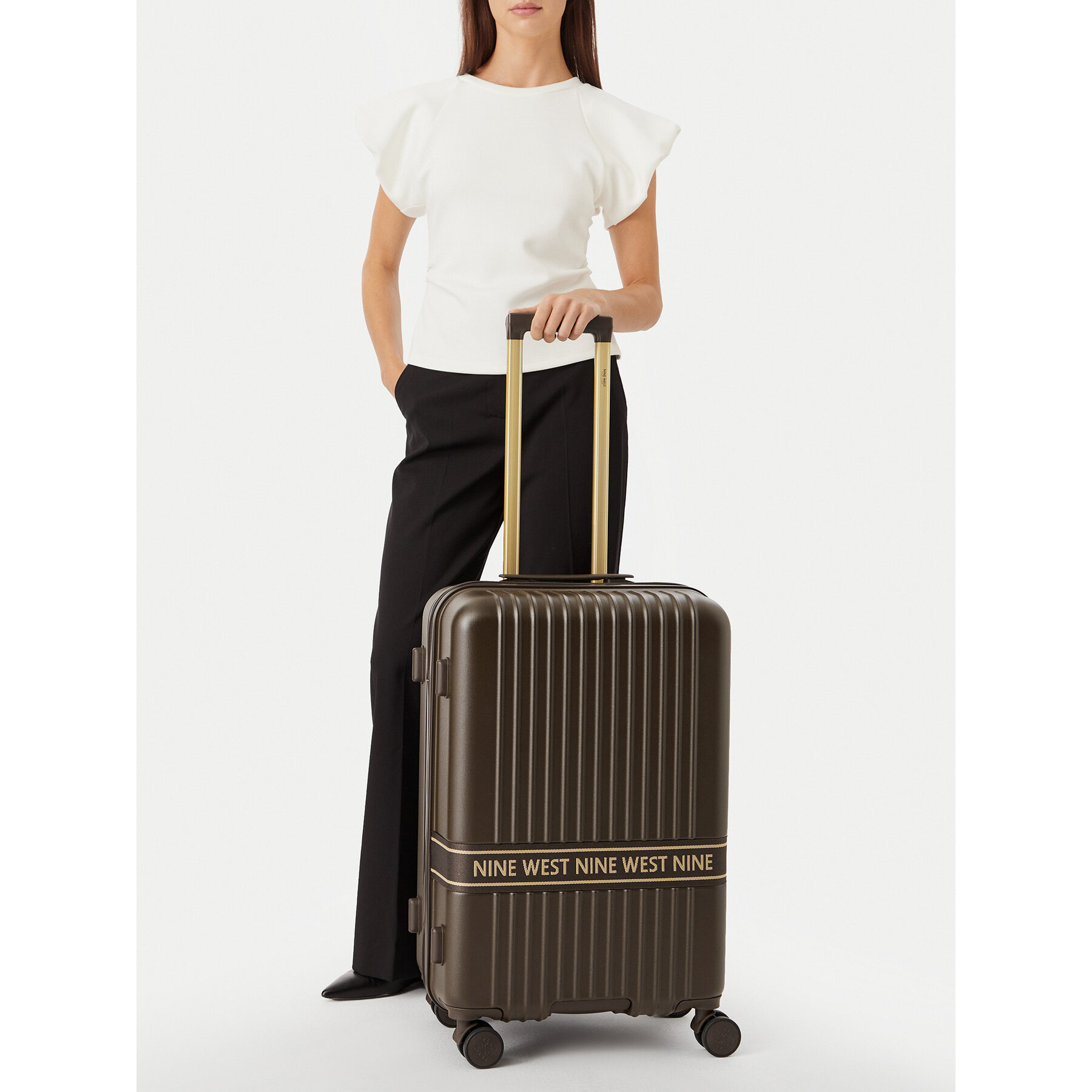 Среден куфар Nine West CEO-NW-M-001-10 Тъмнокафяв