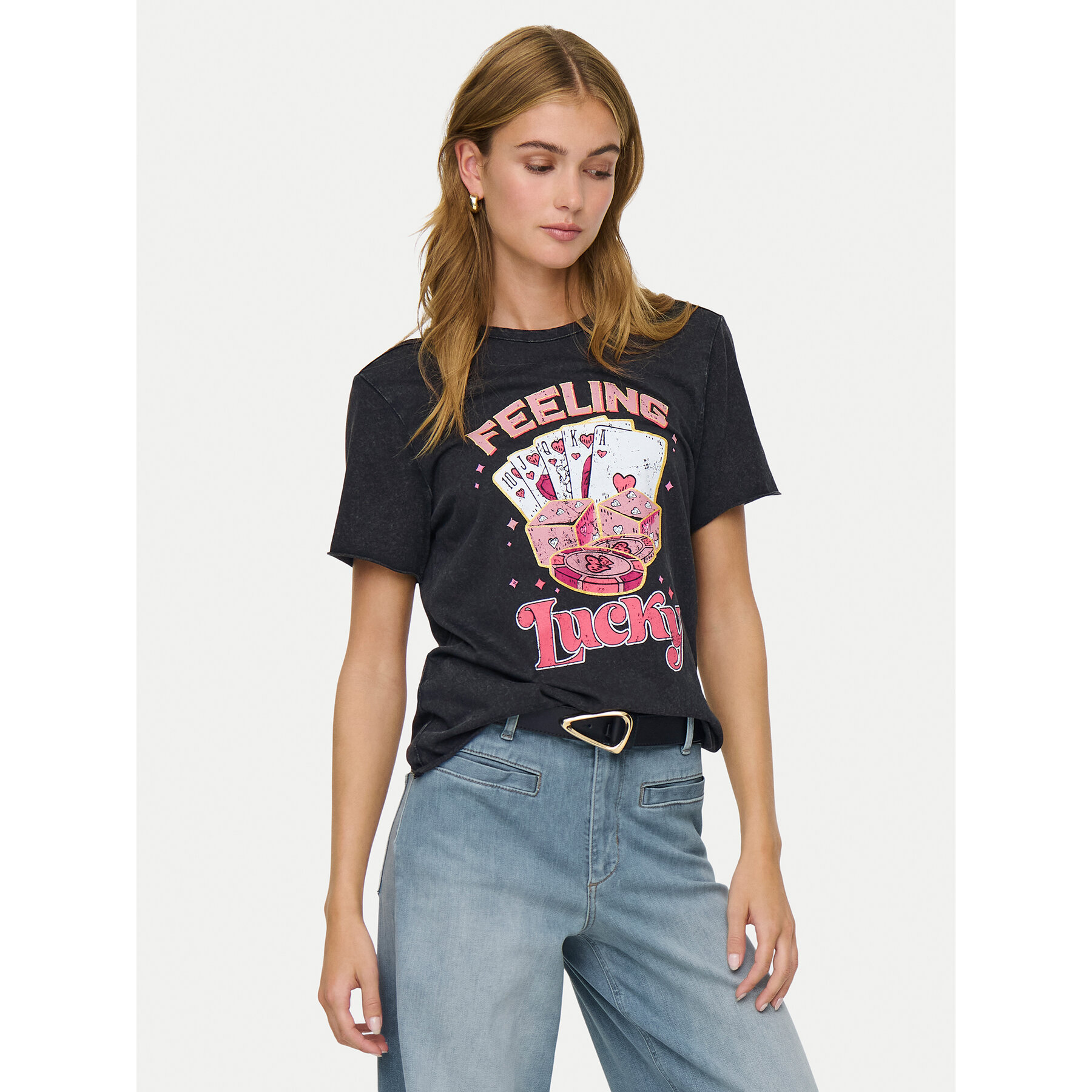 ONLY T-shirt Lucy 15366031 Crna Loose Fit