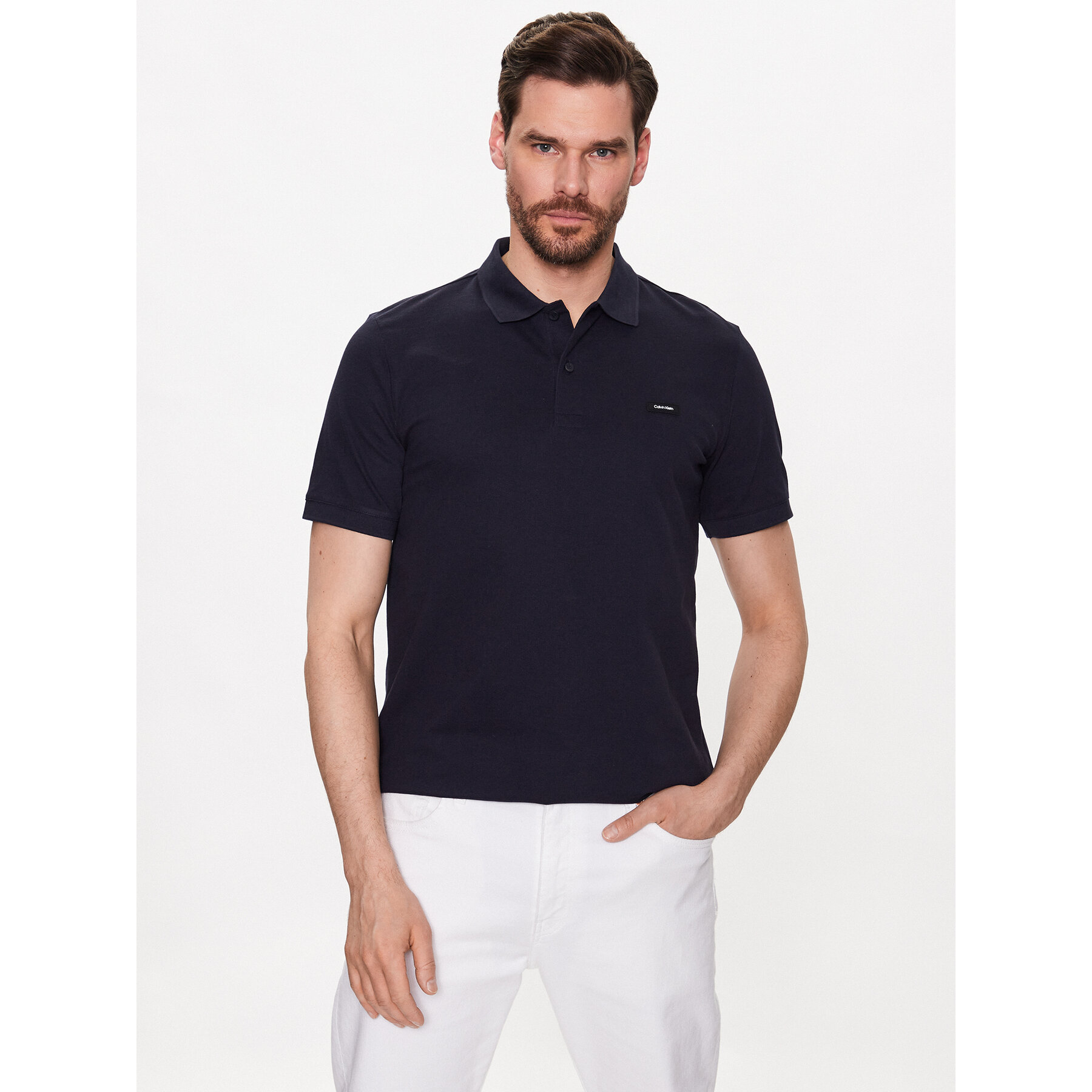 Calvin Klein Polo K10K111196 Σκούρο μπλε Slim Fit