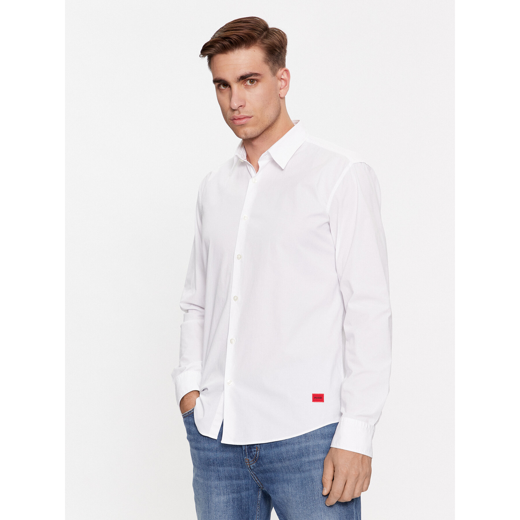 Hugo Hemd Ermo 50500216 Weiß Slim Fit