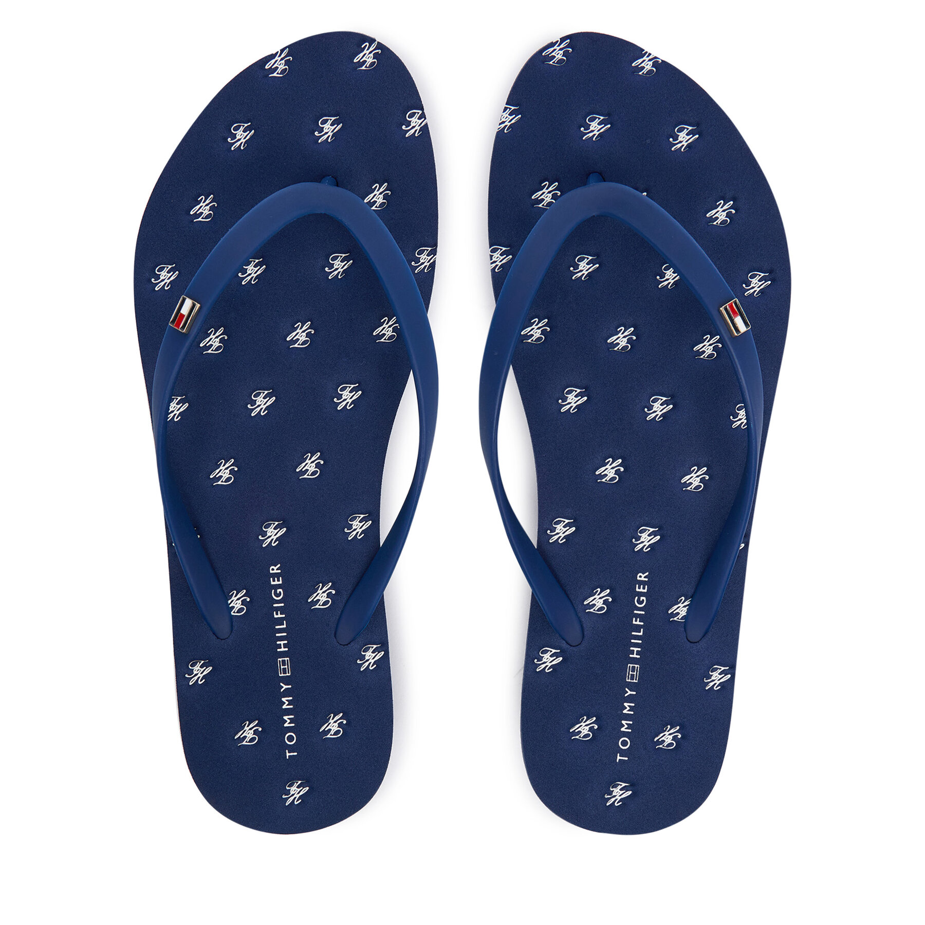 Žabky Tommy Hilfiger Repeat Logo Platform FW0FW09199 Tmavomodrá