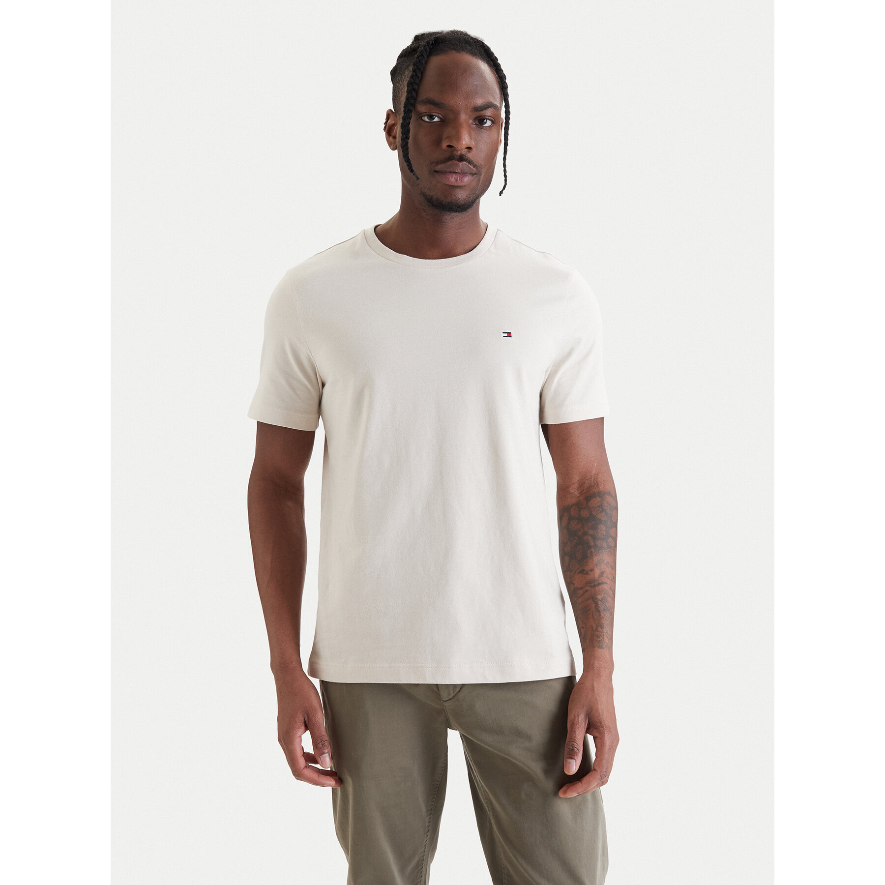 Tommy Hilfiger Majica Ess Seasonal MW0MW39995 Bež Regular Fit