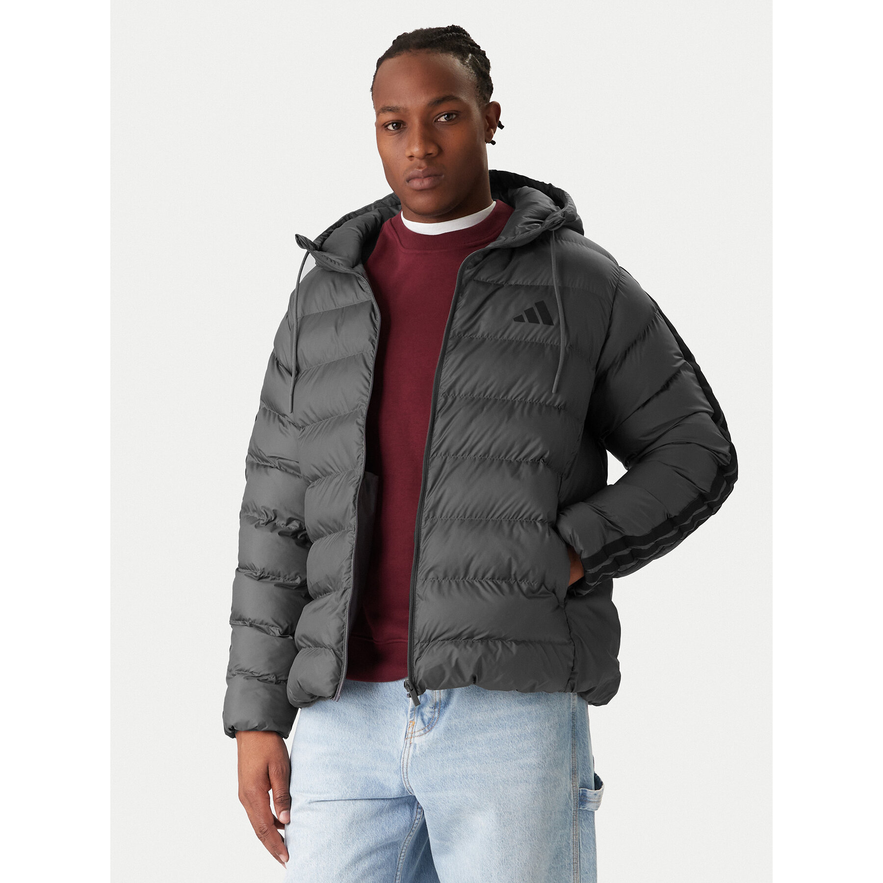adidas Winterjacke Essentials Climawarm 3-Stripes JX7772 Grau Regular Fit